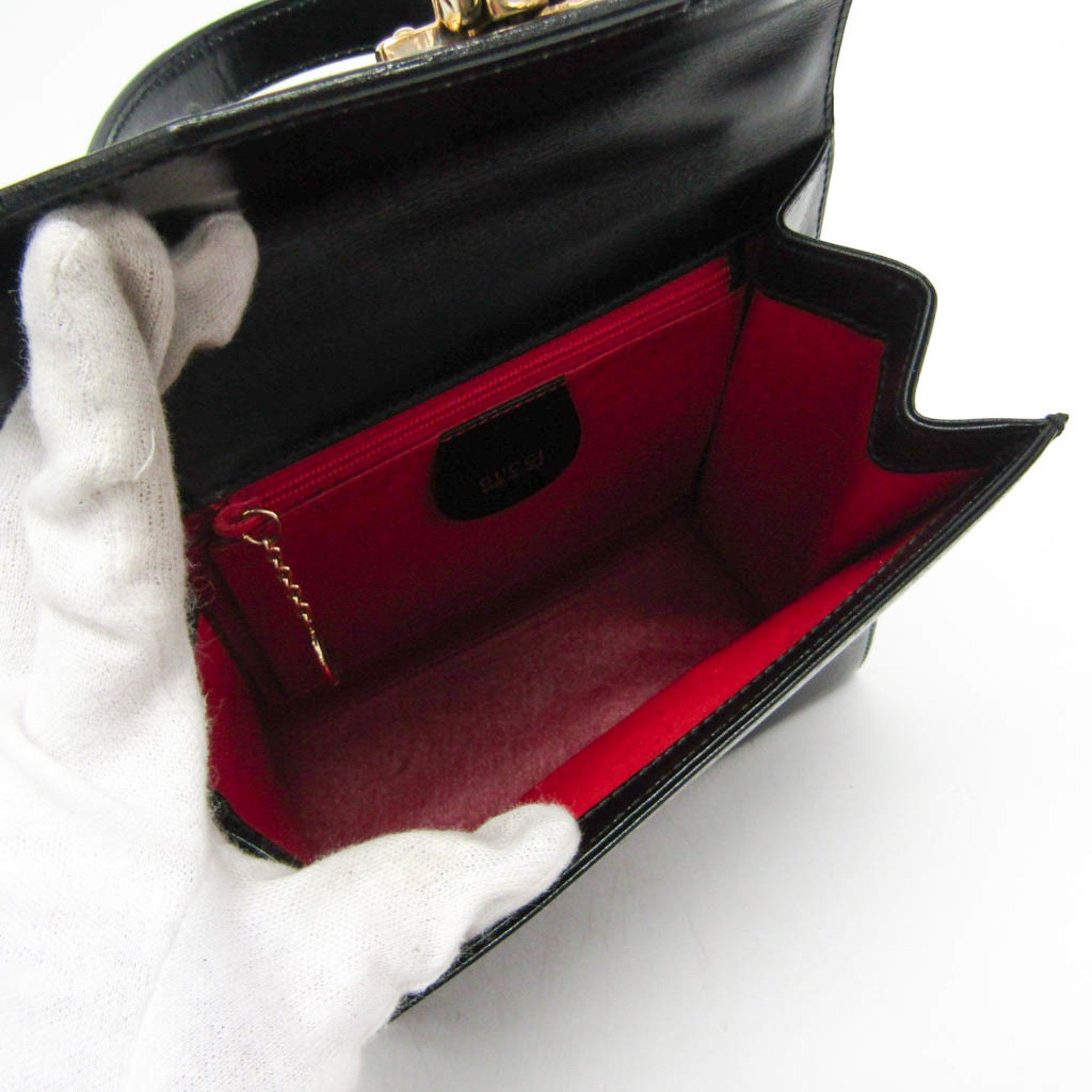 Gucci Old Black Leather Handbag (Pre-Owned) Size ONE SIZE - 3 Thumbnail