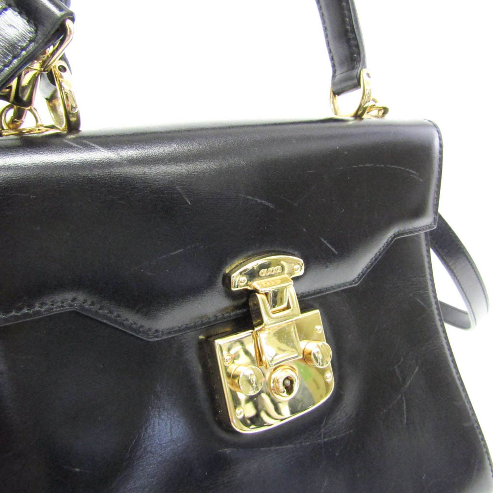 Gucci Old Black Leather Handbag (Pre-Owned) Size ONE SIZE - 11 Thumbnail