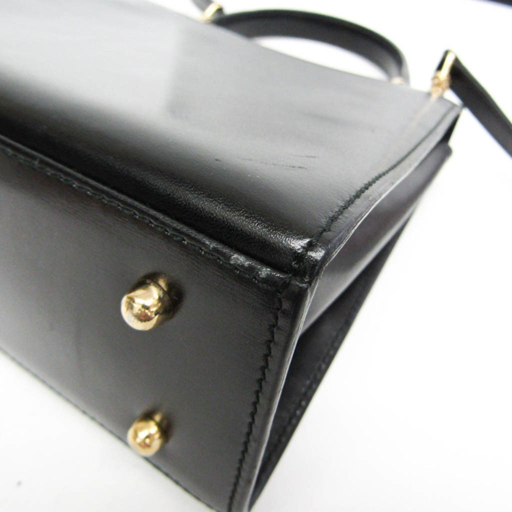 Gucci Old Black Leather Handbag (Pre-Owned) Size ONE SIZE - 7 Thumbnail