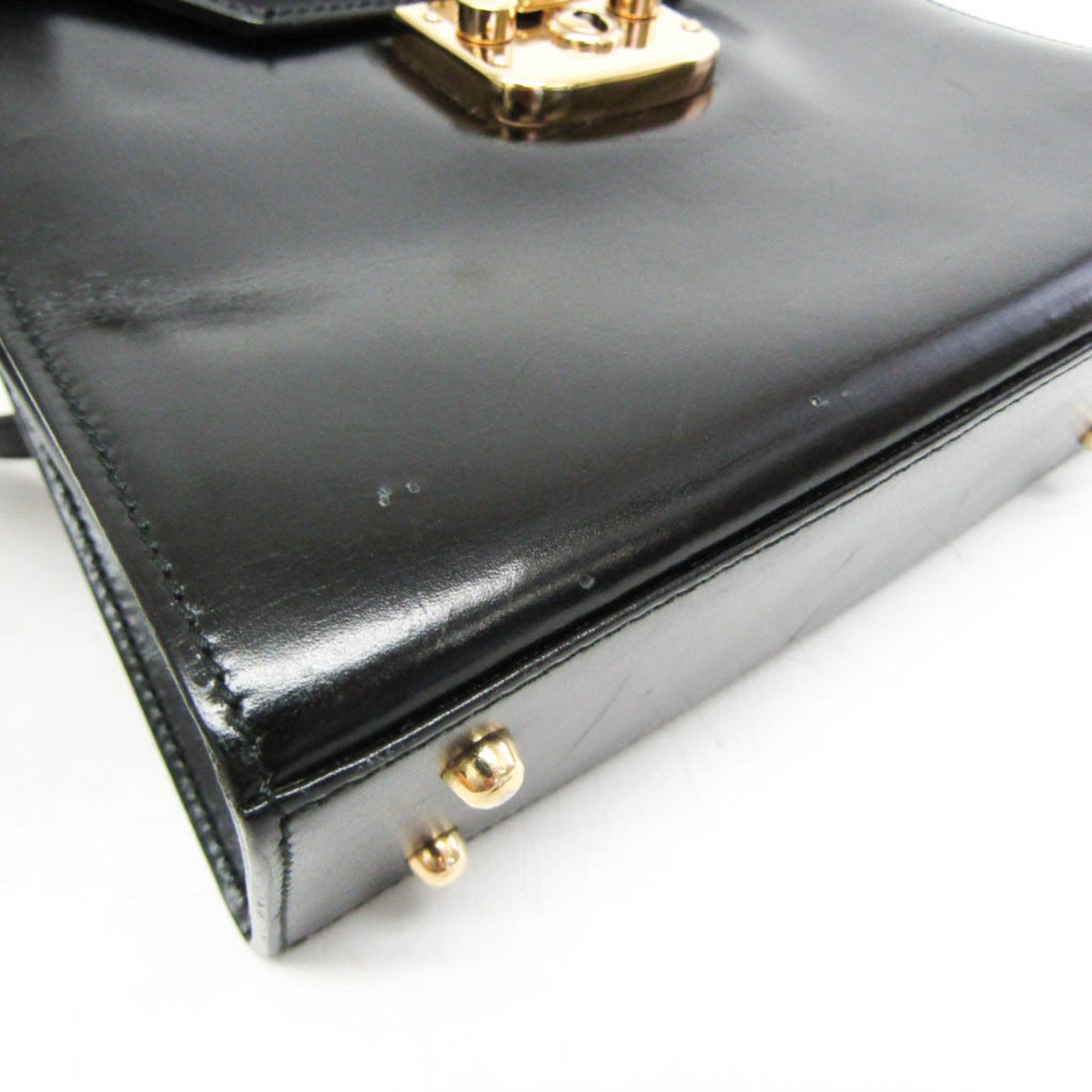 Gucci Old Black Leather Handbag (Pre-Owned) Size ONE SIZE - 12 Thumbnail