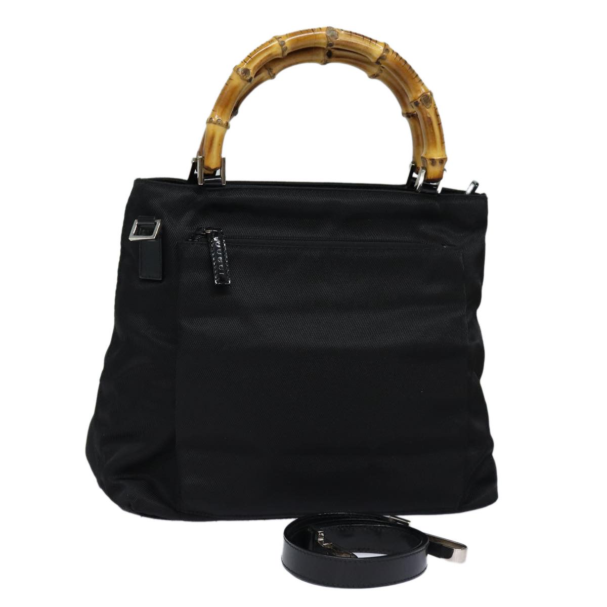 Gucci Bamboo Black Synthetic Handbag (Pre-Owned) Size ONE SIZE - 8 Thumbnail