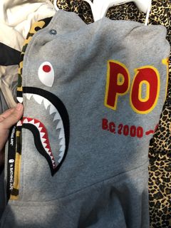 BAPE Shark Full Zip Double Hoodie Black/Red Men's - SS20 - US