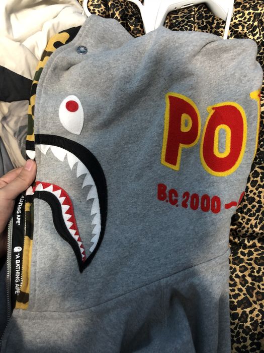 Bape Bape double hood shark hoodie | Grailed