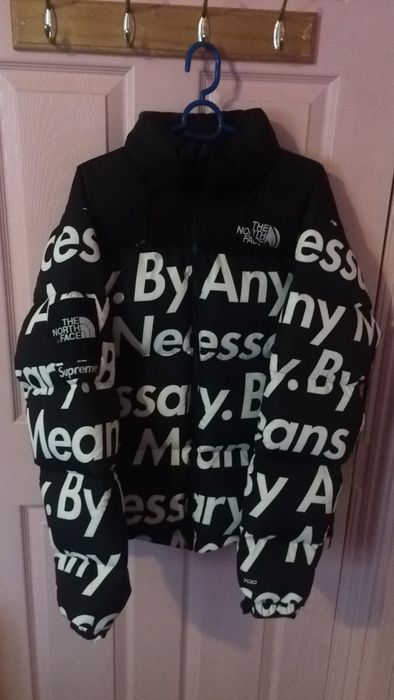 Supreme the north face by any means nuptse jacket on sale black