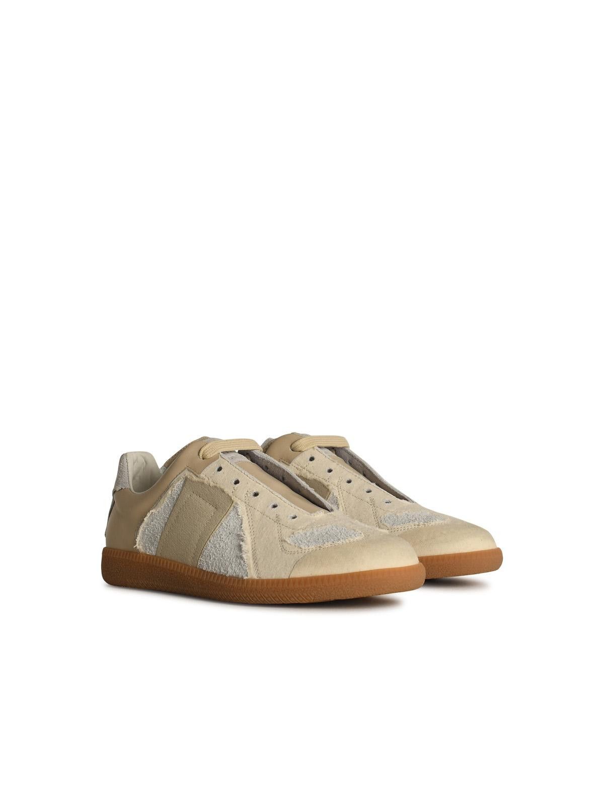 Maison Margiela MAISON MARGIELA 'Replica' Cream Suede Sneakers Size US 11 / IT 41 - 2 Thumbnail