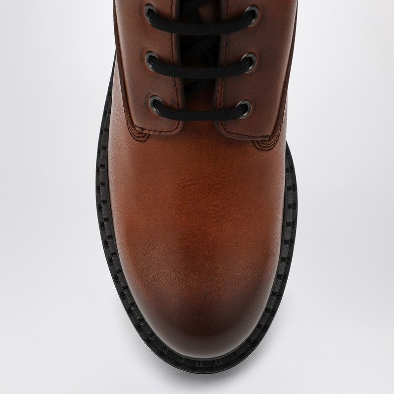Prada Prada Cognac-Coloured Ankle Boots In Leather And Re-Nylon Size US 6 / IT 36 - 3 Thumbnail