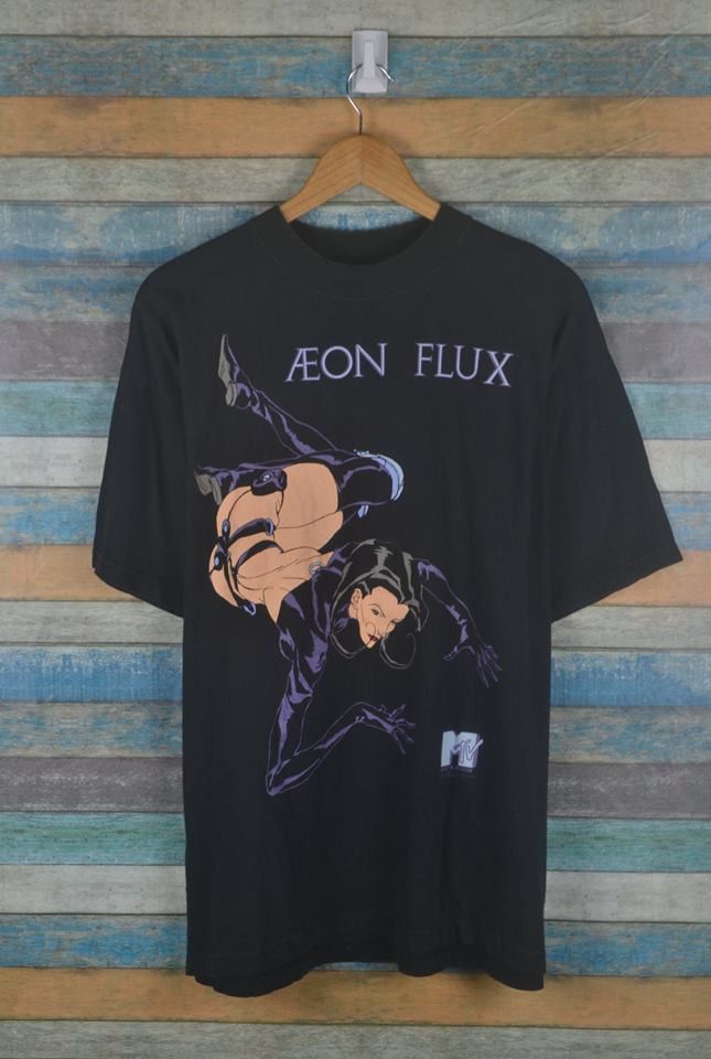 トップス AEON FLUX STANLEY DESANTIS L 90s Vintage Vintage Aeon Flux Shirt Stanley Desantis 1995 XL MTV Long
