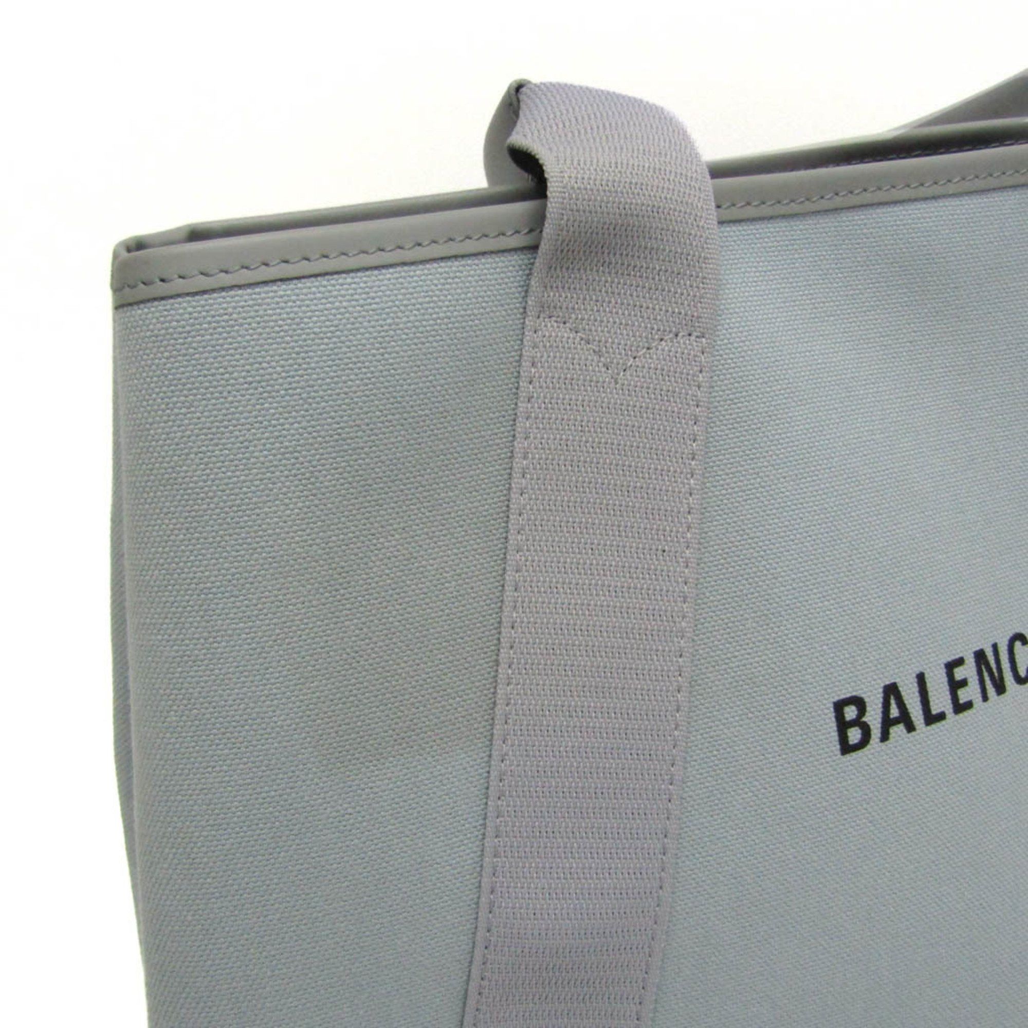 Balenciaga Navy Cabas Grey Leather Tote Bag (Pre-Owned) Size ONE SIZE - 8 Thumbnail