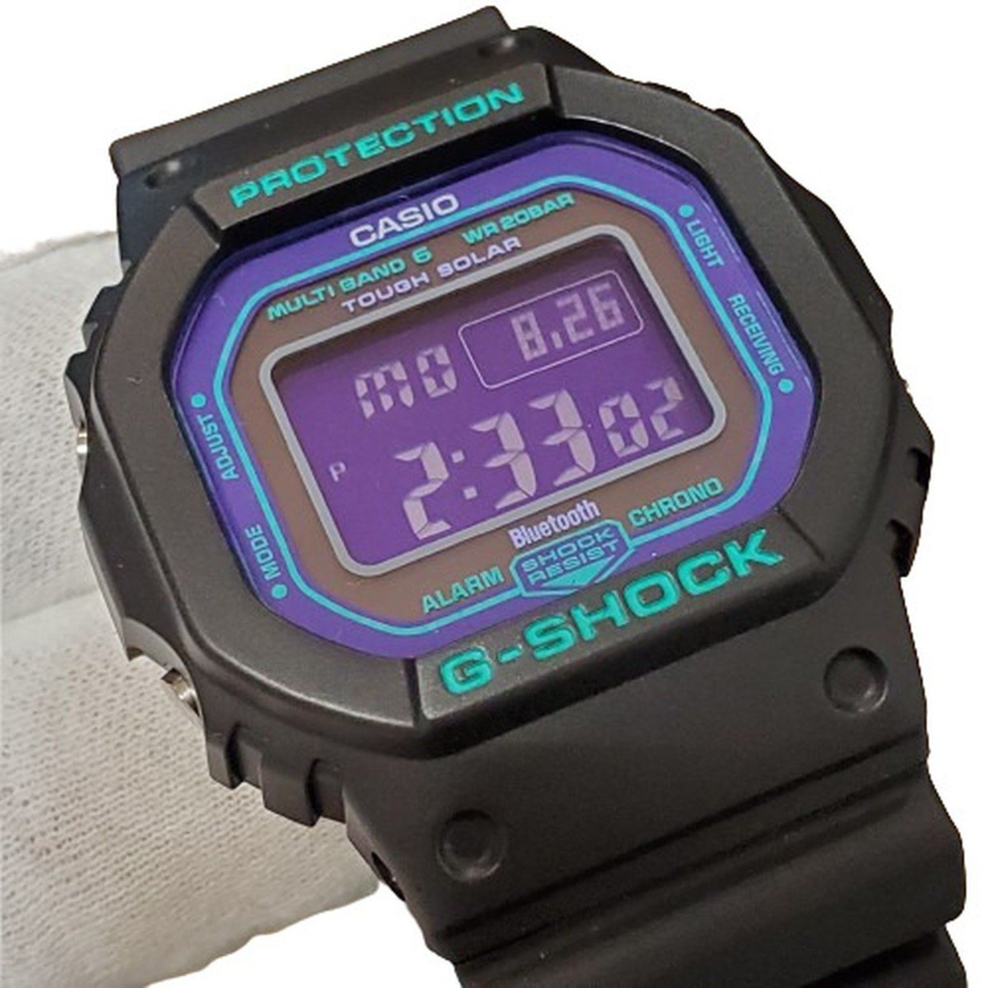 Casio G-SHOCK CASIO Watch GW-B5600BL-1JF Square Digital Bluetooth Radio Solar Tough Speed Multiband 6 Neon Purple Kaizuka Store ITR65FWVRQ1C Size ONE SIZE - 4 Thumbnail