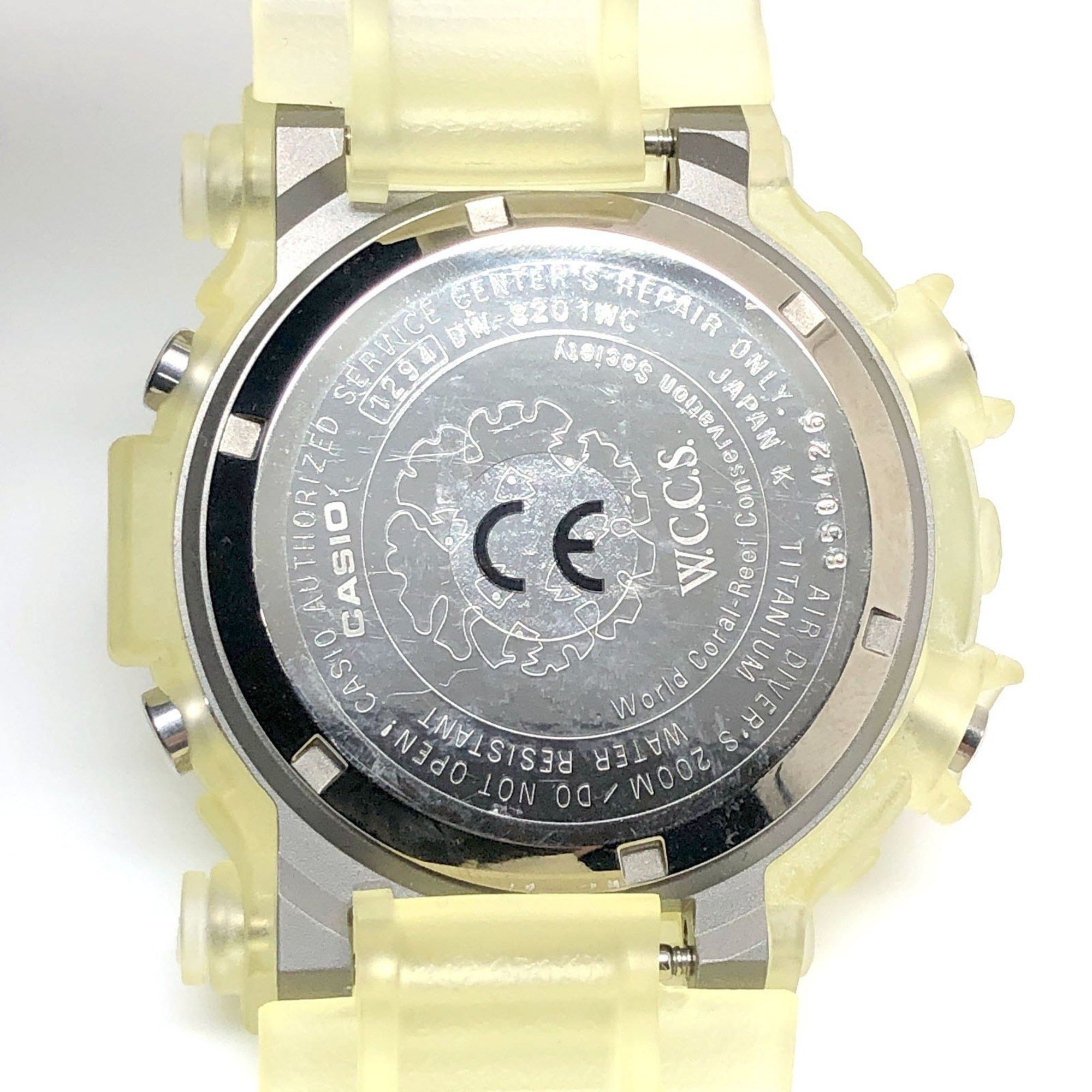 Casio G-SHOCK CASIO Watch DW-8201WC-8T FROGMAN W.C.C.S. Triple Manta EL Titanium Case World Coral Reef Conservation Society White Skeleton Black Released June 1998 Mikunigaoka Store ITF256TFWSW9 Size ONE SIZE - 8 Thumbnail