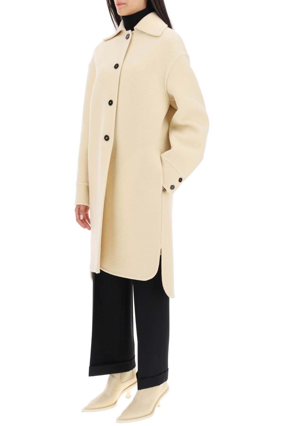 Jil Sander JIL SANDER Deconstructed Coat In Virgin Wool Size XS / US 0-2 / IT 36-38 - 4 Thumbnail