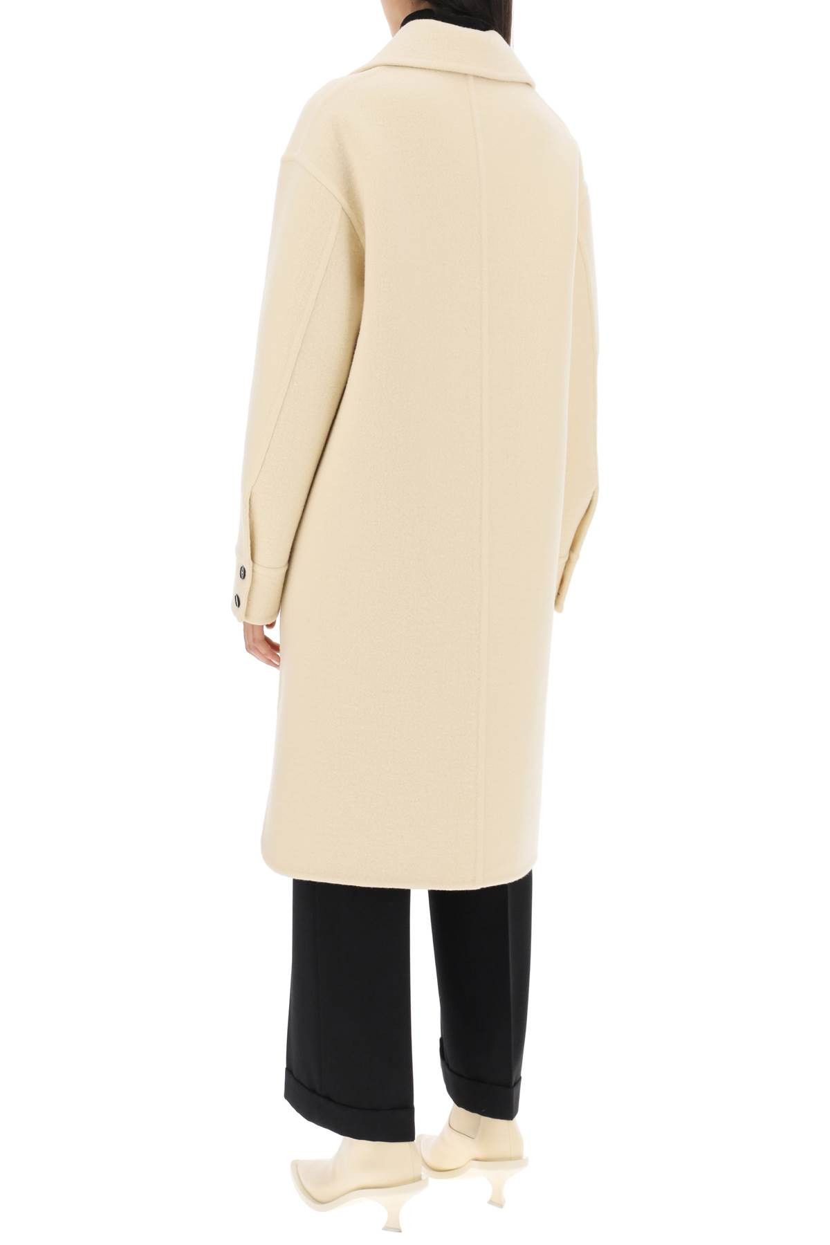 Jil Sander JIL SANDER Deconstructed Coat In Virgin Wool Size XS / US 0-2 / IT 36-38 - 3 Thumbnail