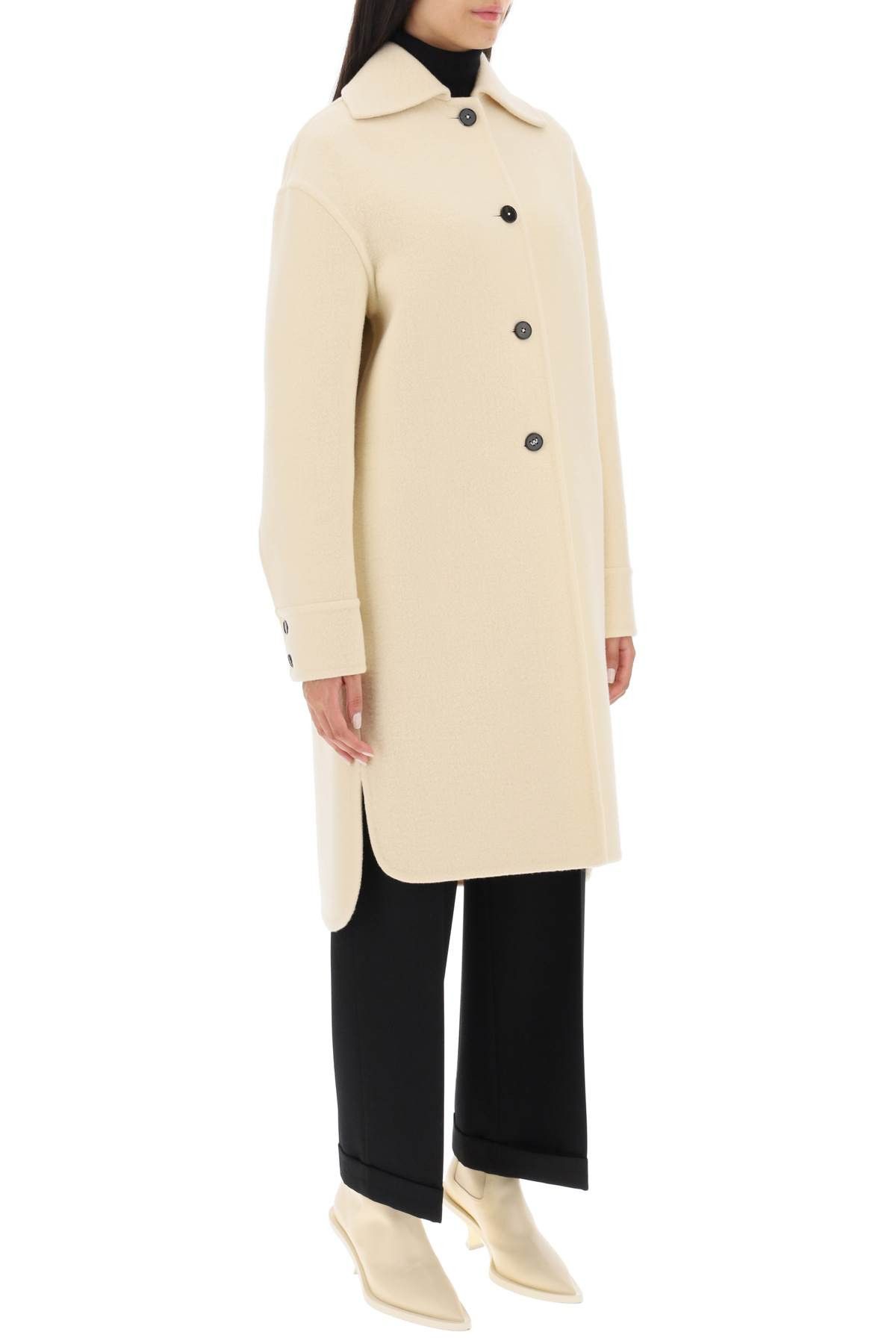Jil Sander JIL SANDER Deconstructed Coat In Virgin Wool Size XS / US 0-2 / IT 36-38 - 2 Thumbnail