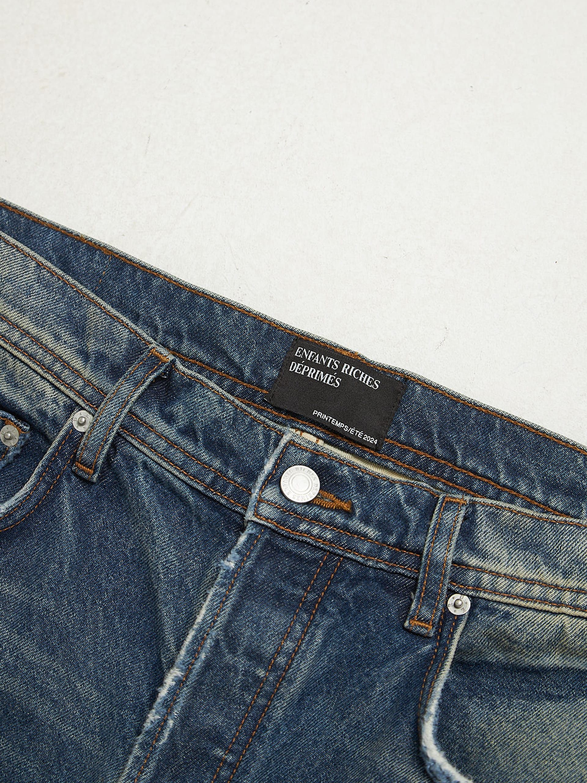 Enfants Riches Deprimes Blue Patched Faded Distressed Straight Denim Size US 34 / EU 50 - 3 Thumbnail