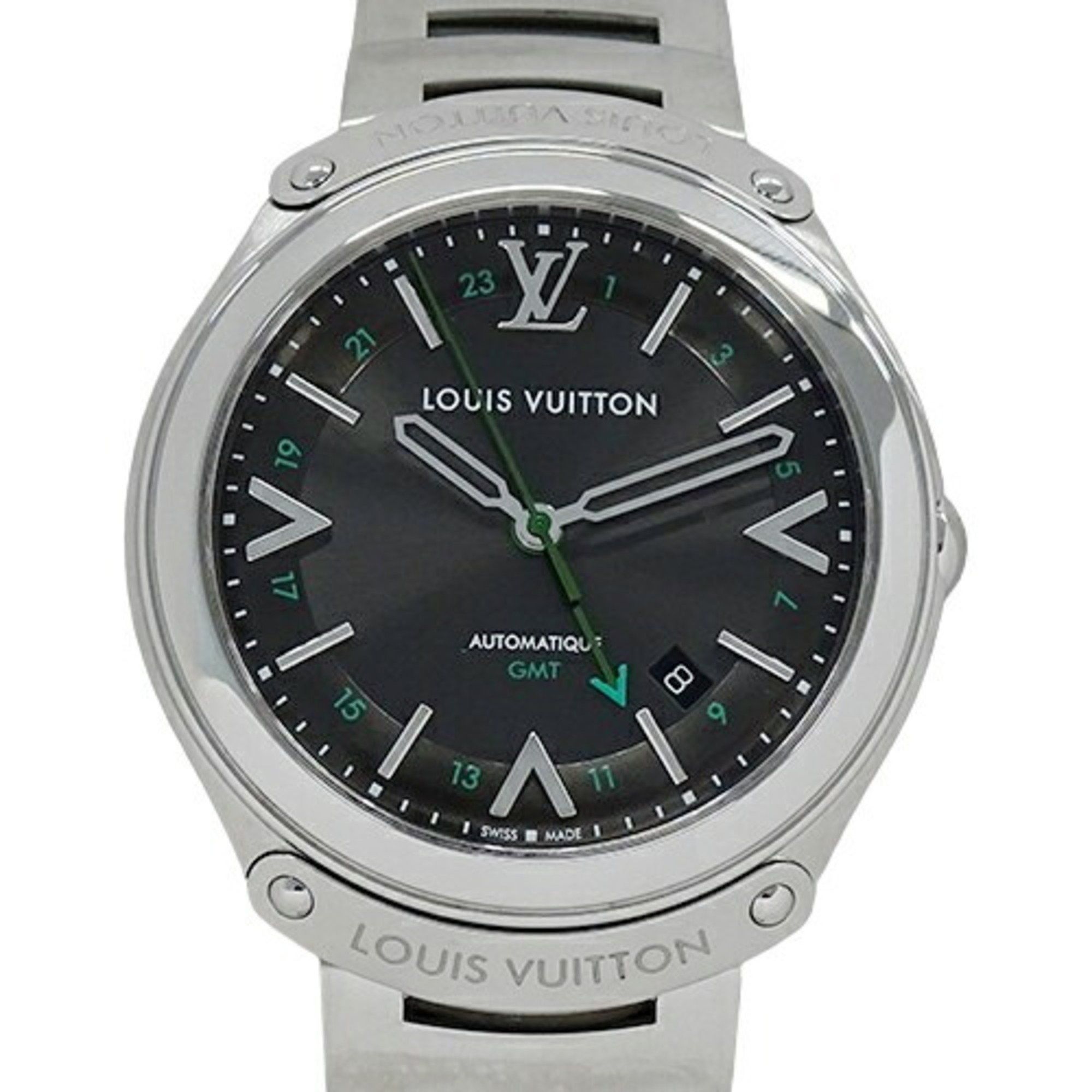 Louis Vuitton Louis Vuitton Watch Men's Fifty Five GMT Date Automatic AT Stainless Steel SS Q6D30 Silver Gray Polished Size ONE SIZE - 3 Thumbnail