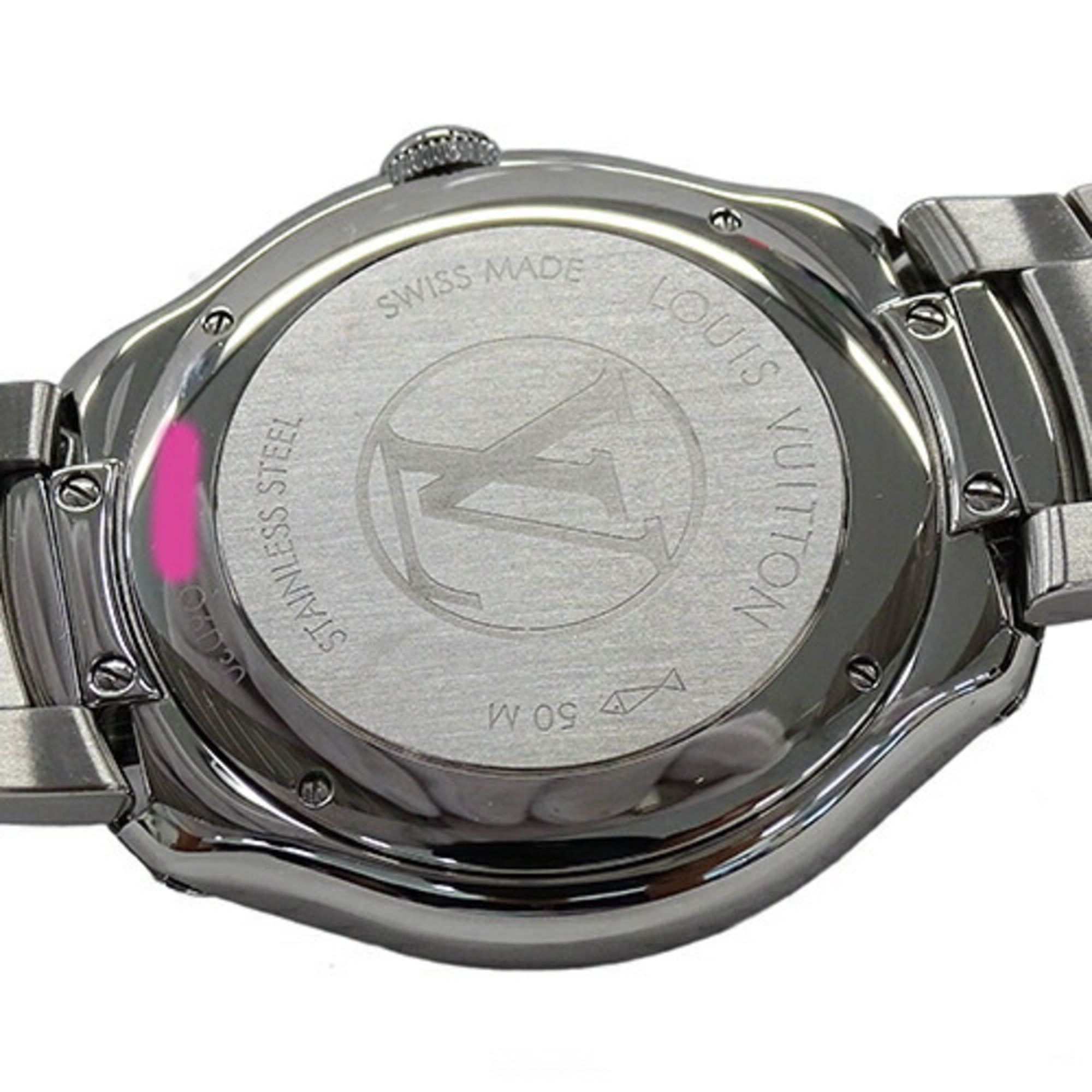 Louis Vuitton Louis Vuitton Watch Men's Fifty Five GMT Date Automatic AT Stainless Steel SS Q6D30 Silver Gray Polished Size ONE SIZE - 7 Thumbnail