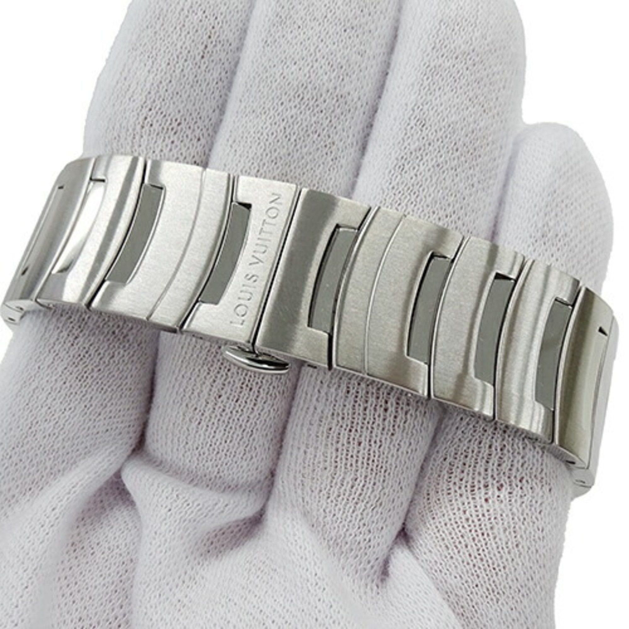 Louis Vuitton Louis Vuitton Watch Men's Fifty Five GMT Date Automatic AT Stainless Steel SS Q6D30 Silver Gray Polished Size ONE SIZE - 6 Thumbnail