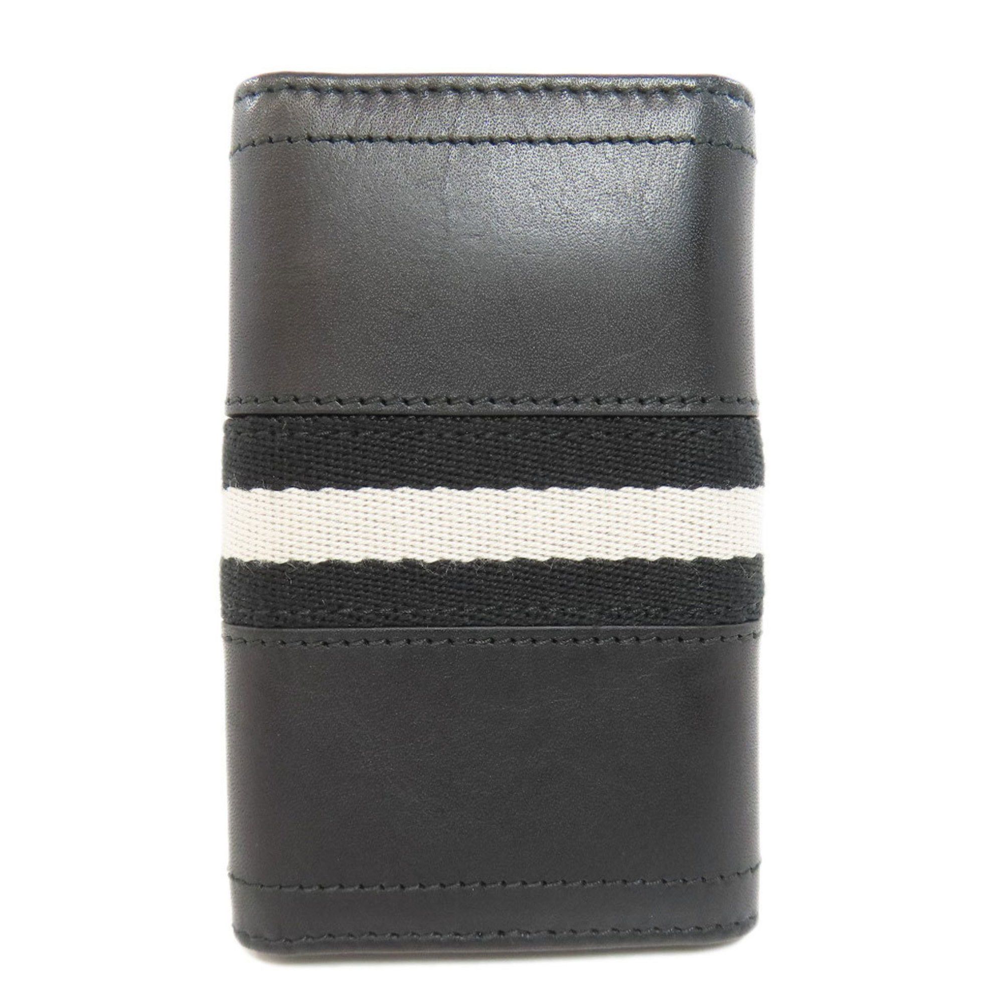 Bally Stripe Key Case Leather Women's