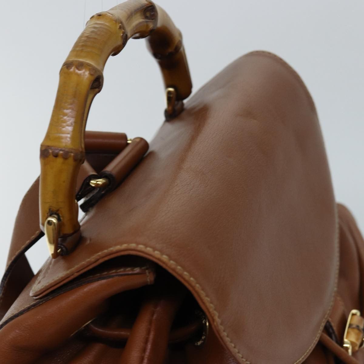 Gucci Bamboo Brown Leather Backpack Bag (Pre-Owned) Size ONE SIZE - 4 Thumbnail