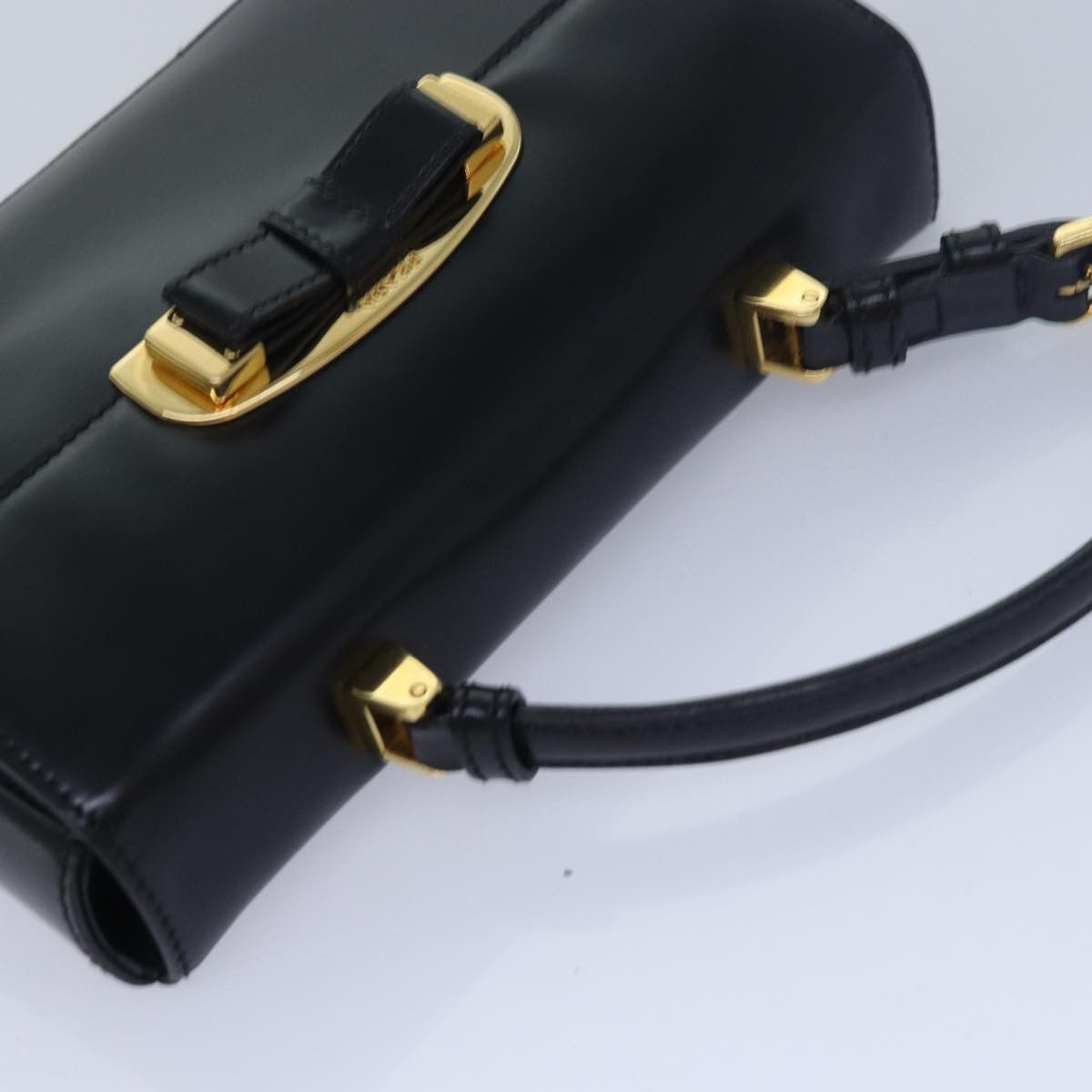 Prada Ribbon Black Leather Handbag (Pre-Owned) Size ONE SIZE - 4 Thumbnail