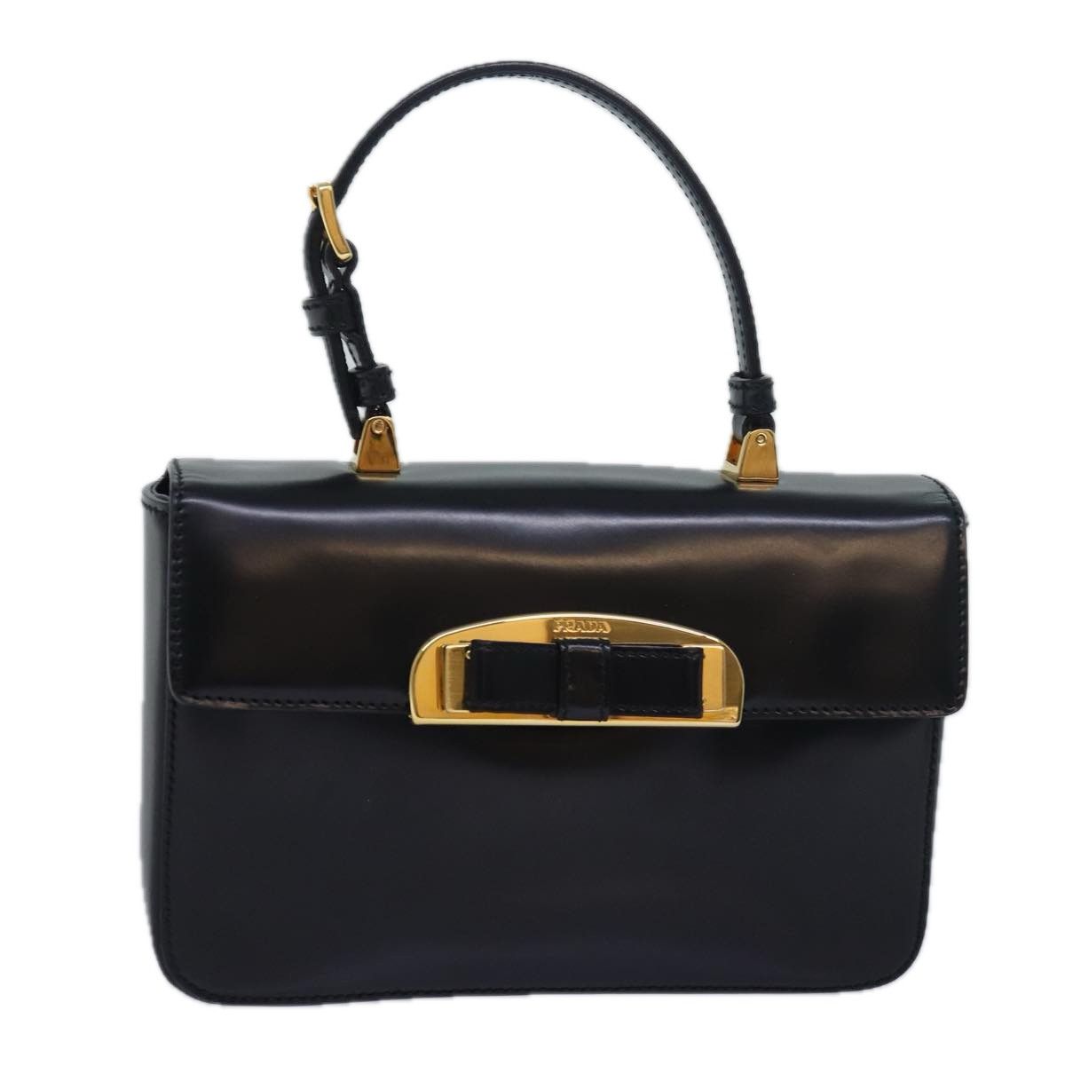 Prada Ribbon Black Leather Handbag (Pre-Owned) Size ONE SIZE - 19 Thumbnail