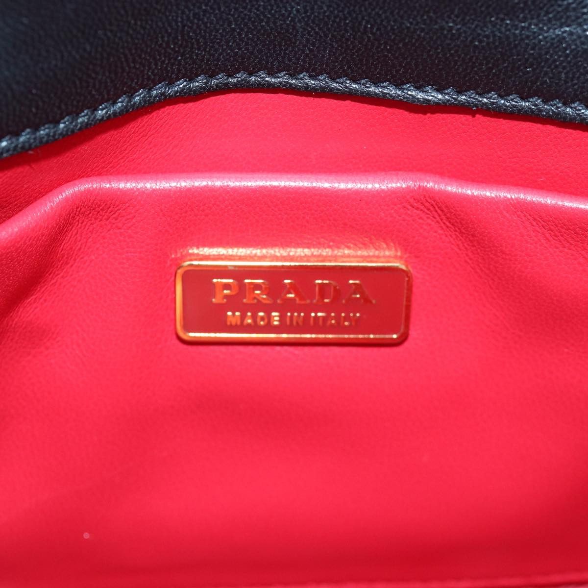 Prada Ribbon Black Leather Handbag (Pre-Owned) Size ONE SIZE - 10 Thumbnail