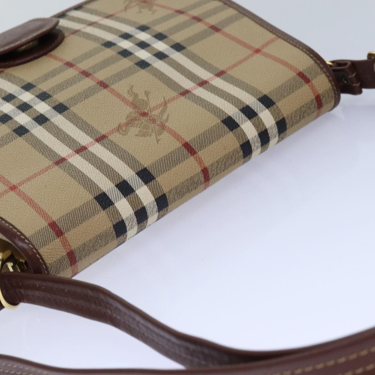 Burberry Nova Check Beige Canvas Shoulder Bag (Pre-Owned) Size ONE SIZE - 4 Thumbnail