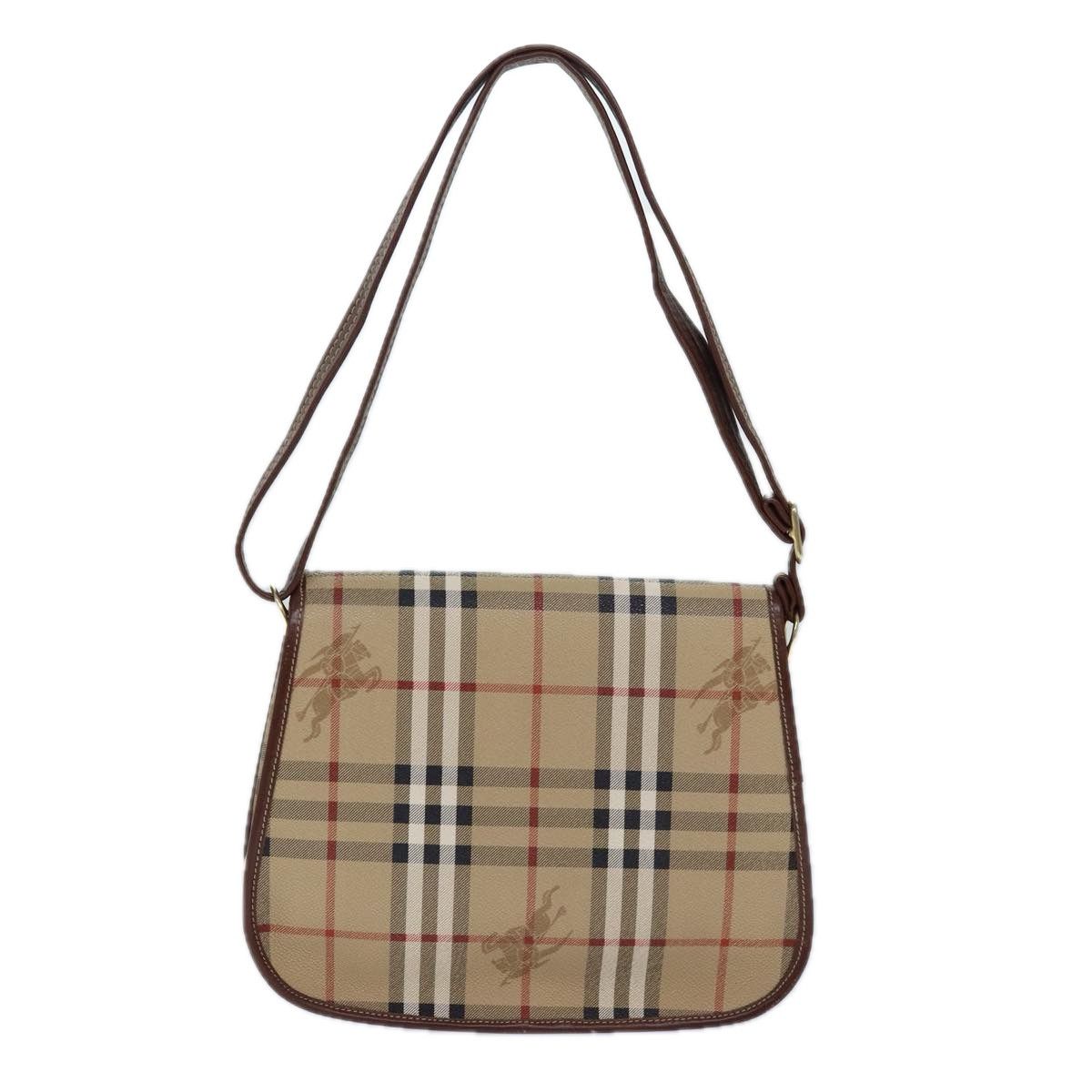 Burberry Nova Check Beige Canvas Shoulder Bag (Pre-Owned) Size ONE SIZE - 2 Thumbnail