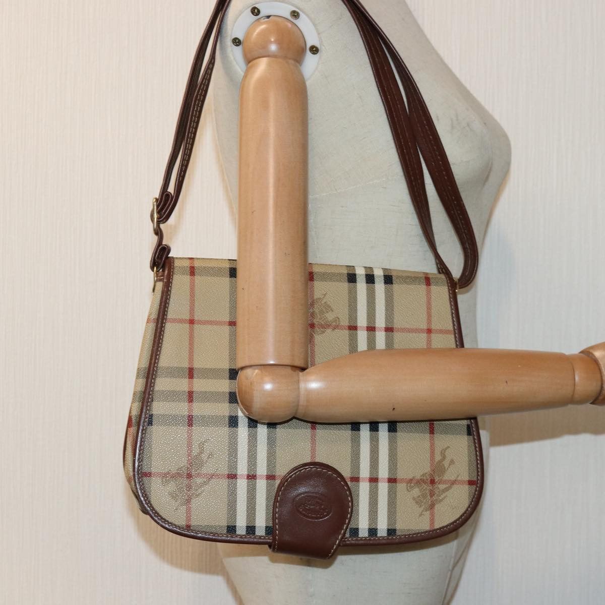 Burberry Nova Check Beige Canvas Shoulder Bag (Pre-Owned) Size ONE SIZE - 8 Thumbnail