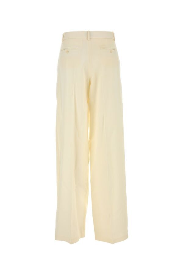 Magda Butrym Cream Wool Blend Wide-Leg Pant Size 27" / US 4 / IT 40 - 4 Thumbnail