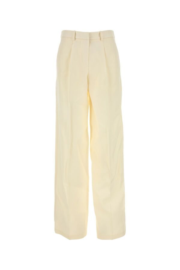 Magda Butrym Cream Wool Blend Wide-Leg Pant Size 27" / US 4 / IT 40 - 3 Thumbnail