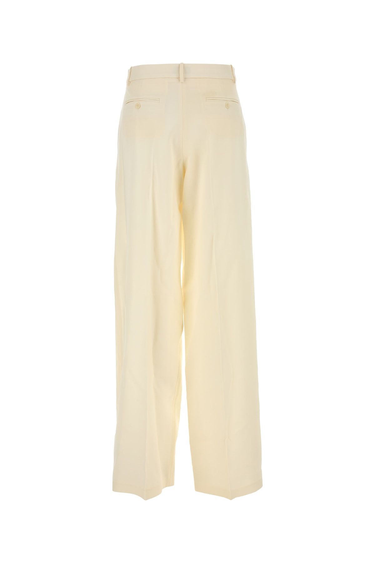 Magda Butrym Cream Wool Blend Wide-Leg Pant Size 27" / US 4 / IT 40 - 2 Thumbnail