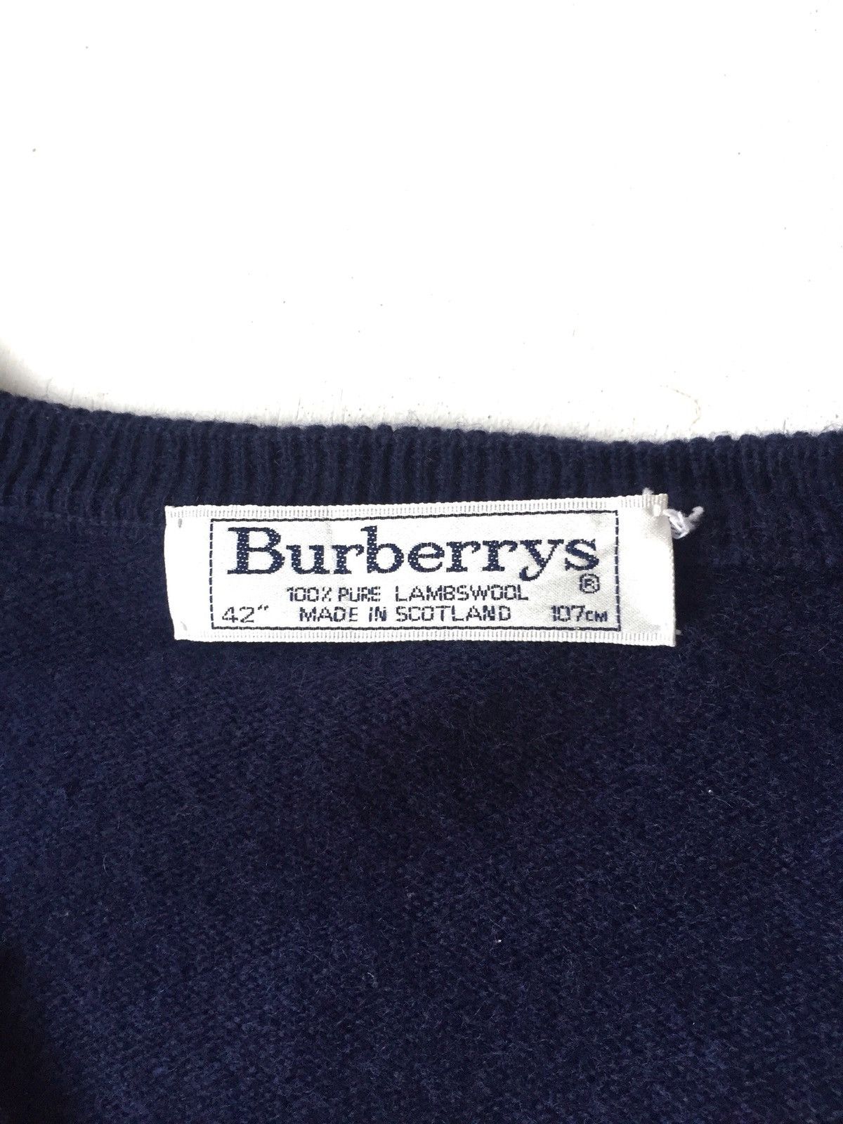 Burberry Vintage Burberrys ™️ Logo Pure Lambswool Navy Jumper Size US L / EU 52-54 / 3 - 6 Thumbnail