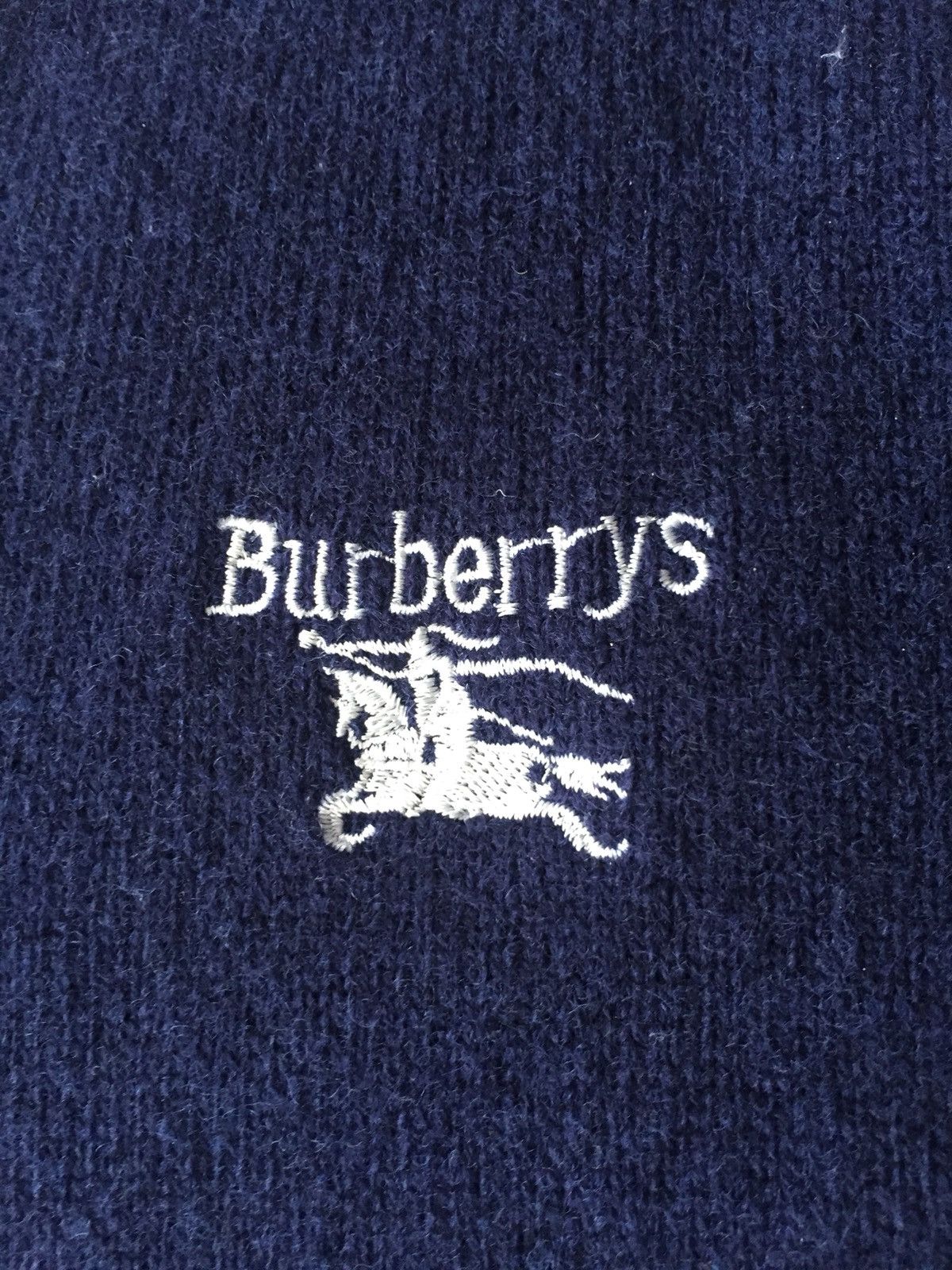 Burberry Vintage Burberrys ™️ Logo Pure Lambswool Navy Jumper Size US L / EU 52-54 / 3 - 3 Thumbnail