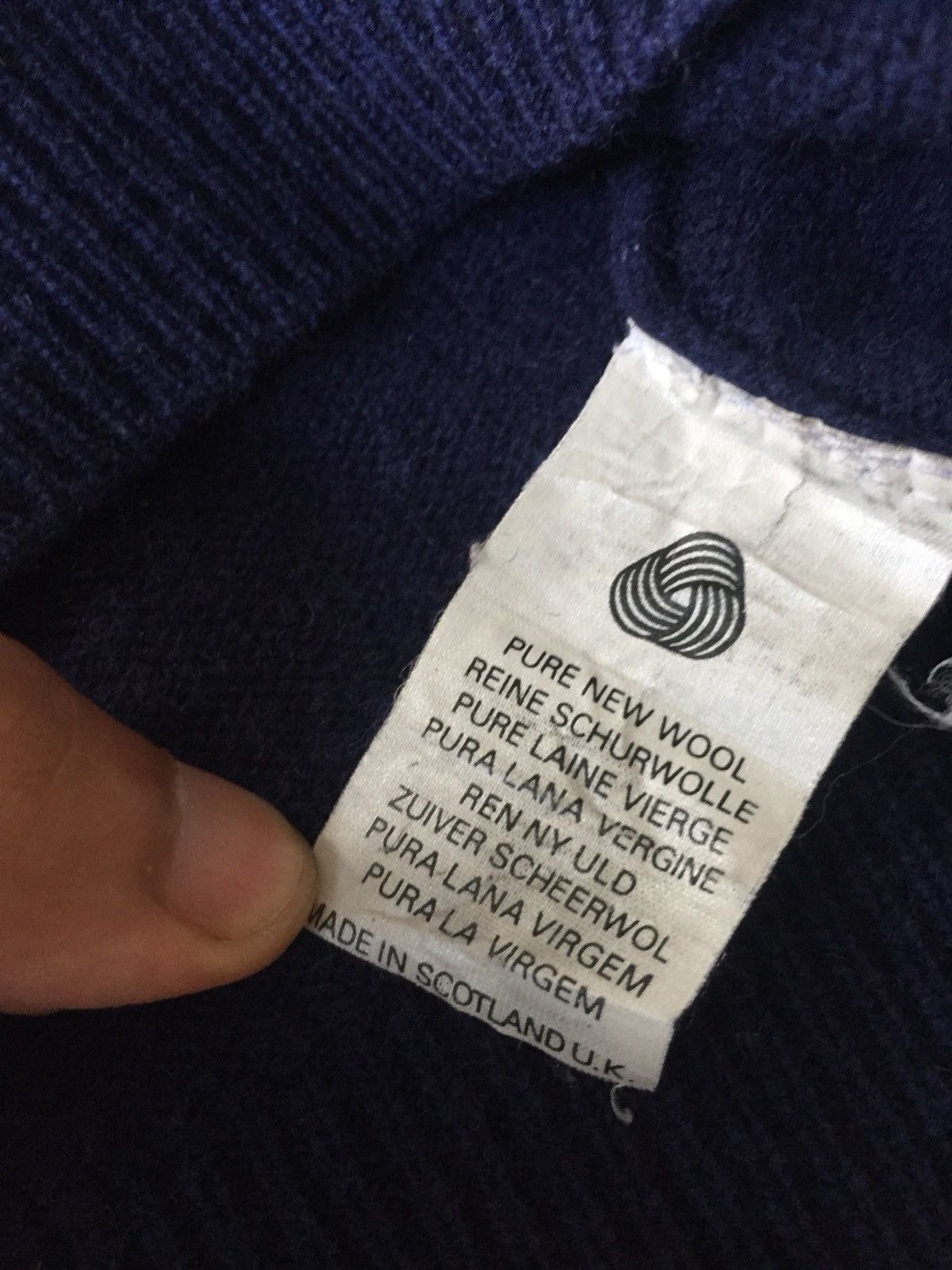 Burberry Vintage Burberrys ™️ Logo Pure Lambswool Navy Jumper Size US L / EU 52-54 / 3 - 7 Thumbnail