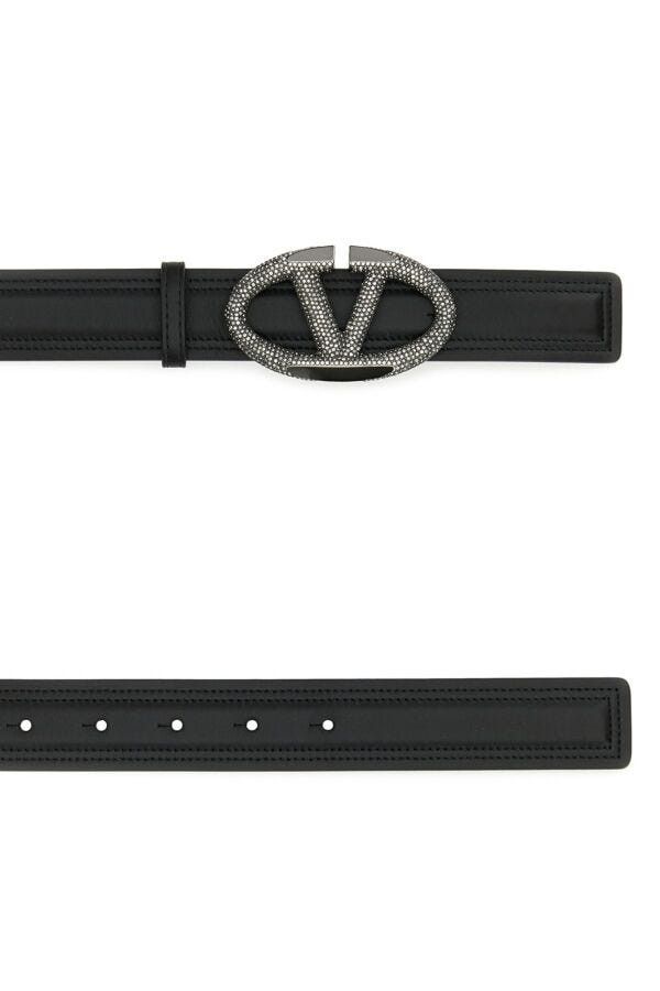 Valentino Black Leather Vlogo The Bold Edition Belt Size ONE SIZE - 4 Thumbnail