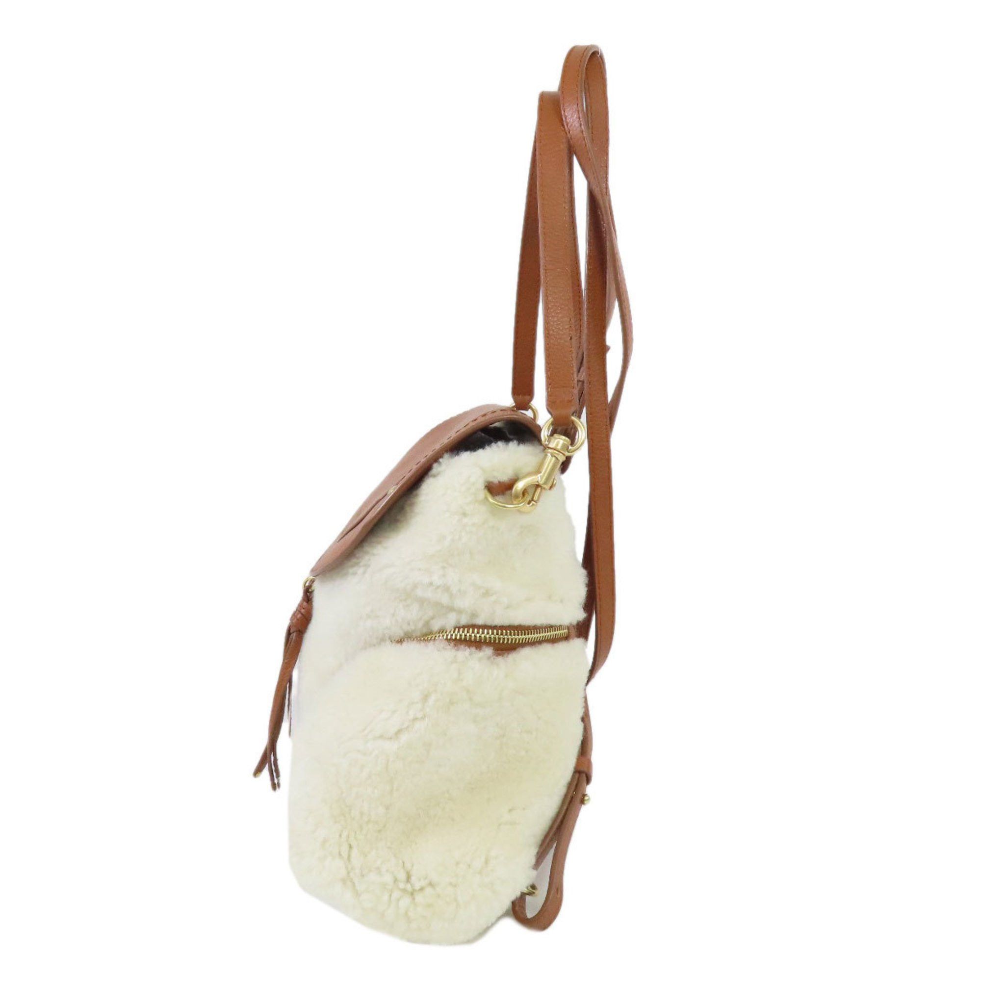 Chloe See by Chloé SEE BY CHLOE Fur Backpack/Daypack Leather Women's Size ONE SIZE - 3 Thumbnail