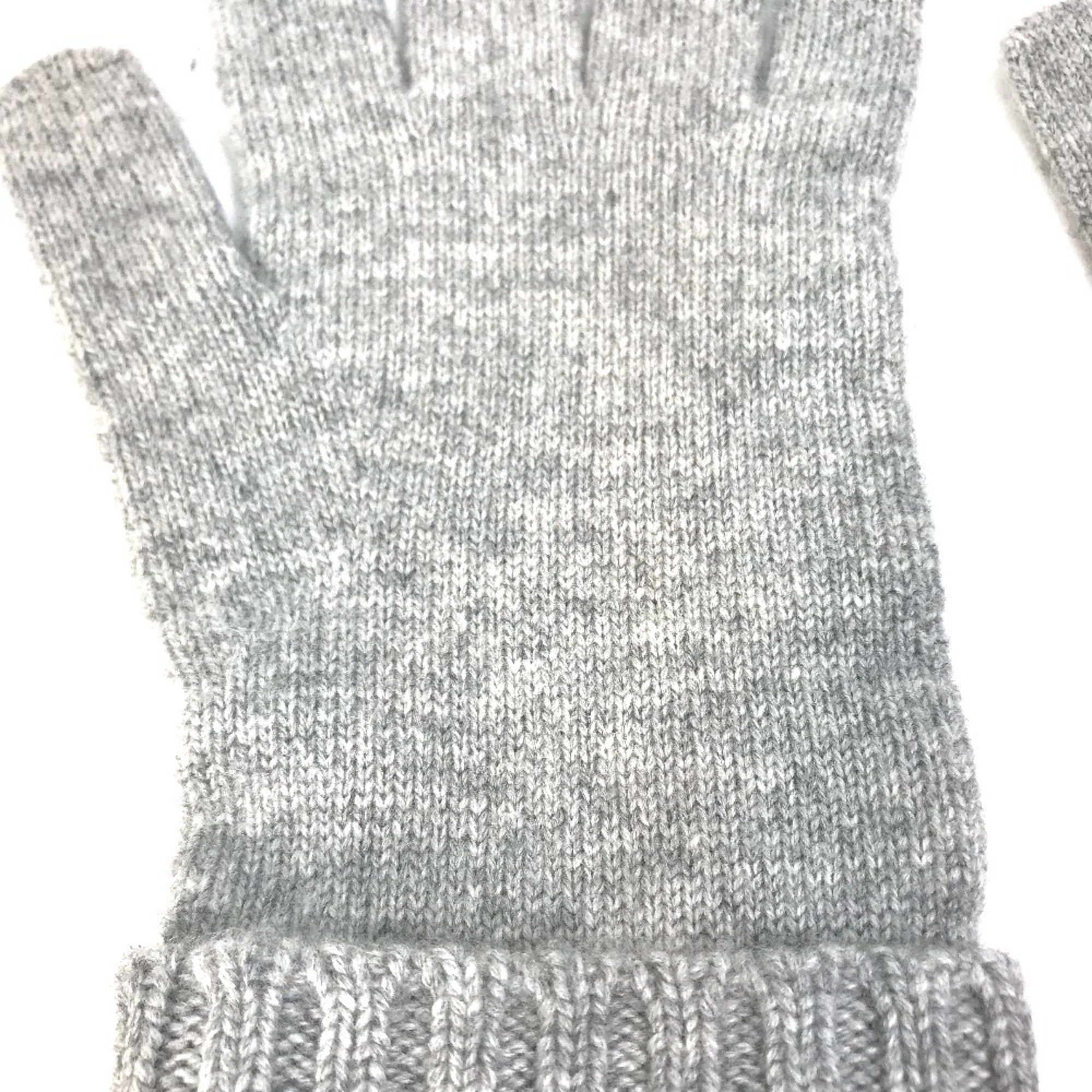 Louis Vuitton LOUIS VUITTON M72679 Damier Leather Patch Gon Helsinki Gloves ada Cashmere Men's Grey Size ONE SIZE - 8 Thumbnail