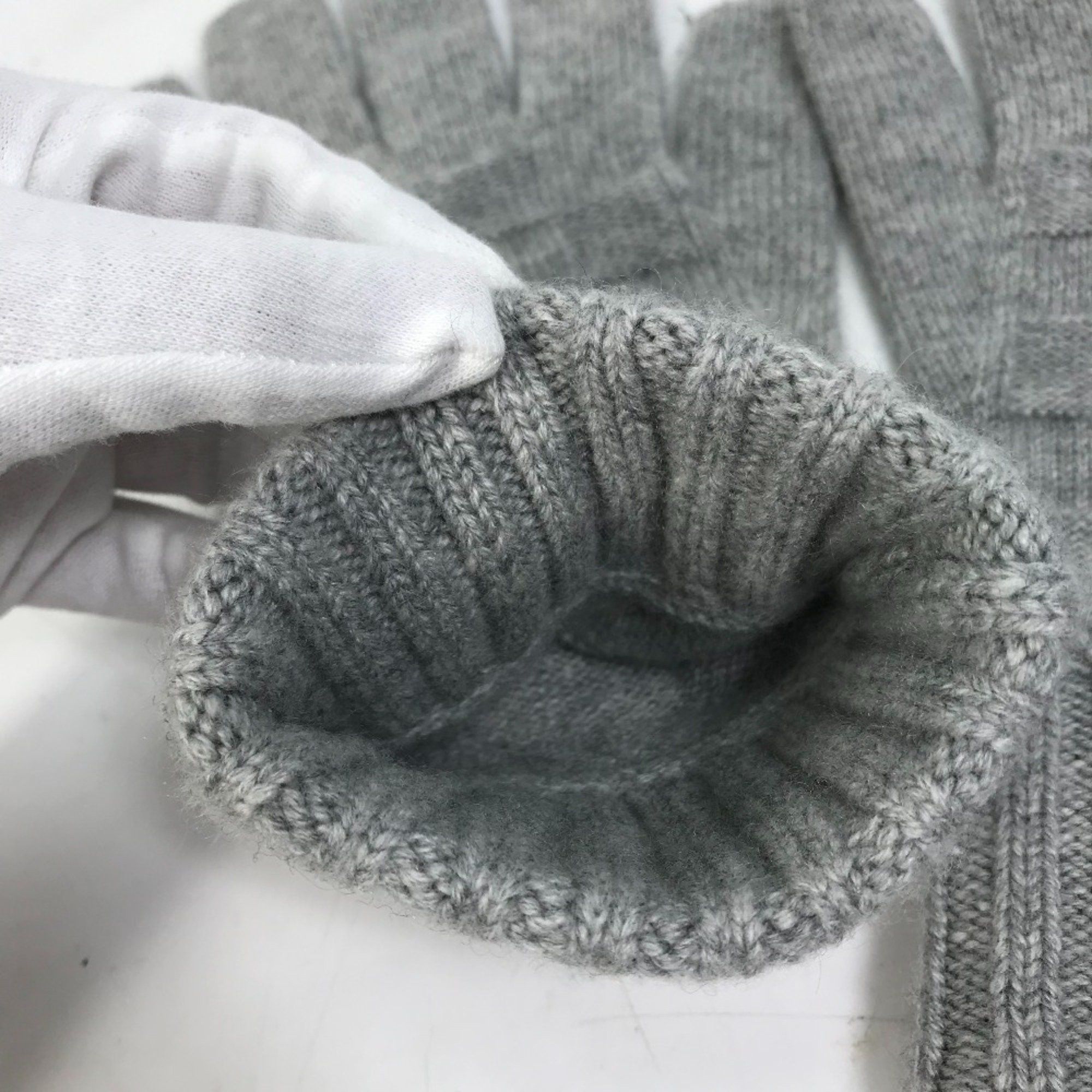 Louis Vuitton LOUIS VUITTON M72679 Damier Leather Patch Gon Helsinki Gloves ada Cashmere Men's Grey Size ONE SIZE - 9 Thumbnail