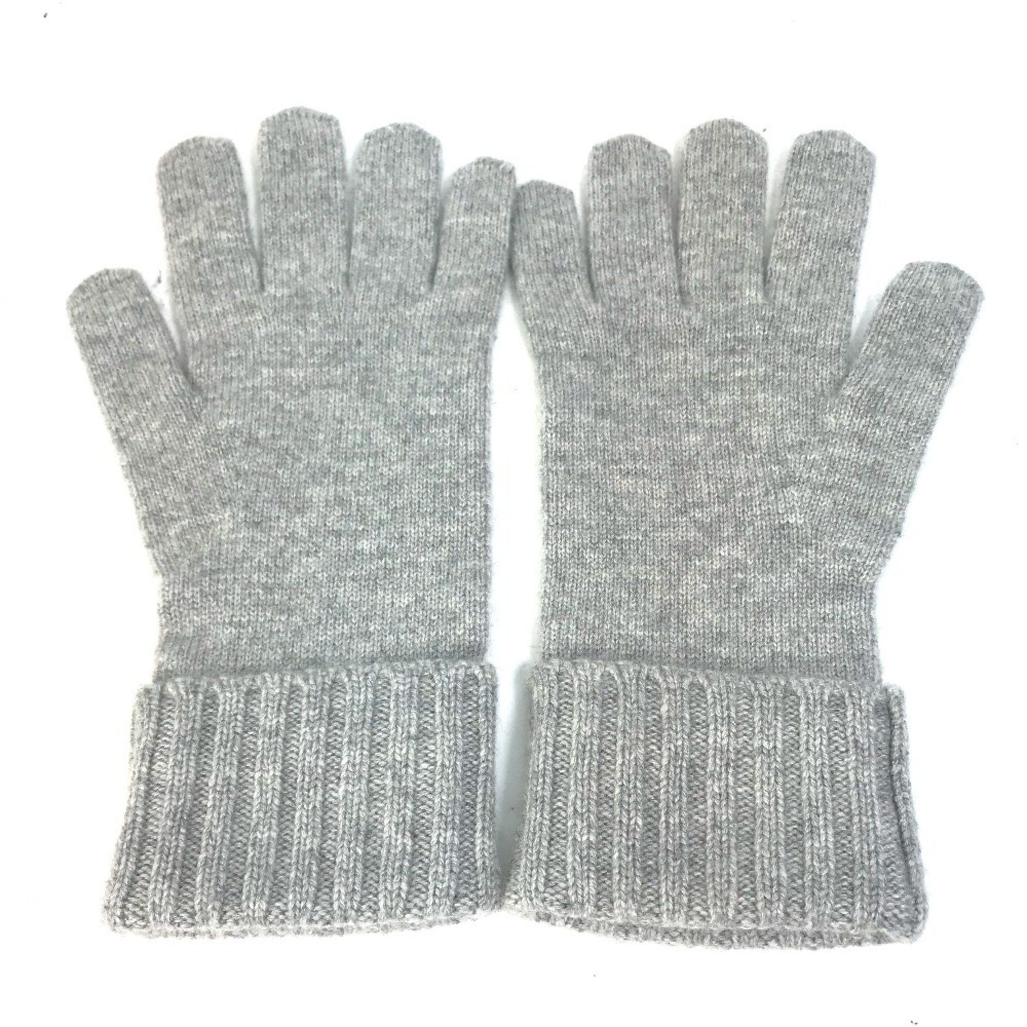 Louis Vuitton LOUIS VUITTON M72679 Damier Leather Patch Gon Helsinki Gloves ada Cashmere Men's Grey Size ONE SIZE - 2 Thumbnail