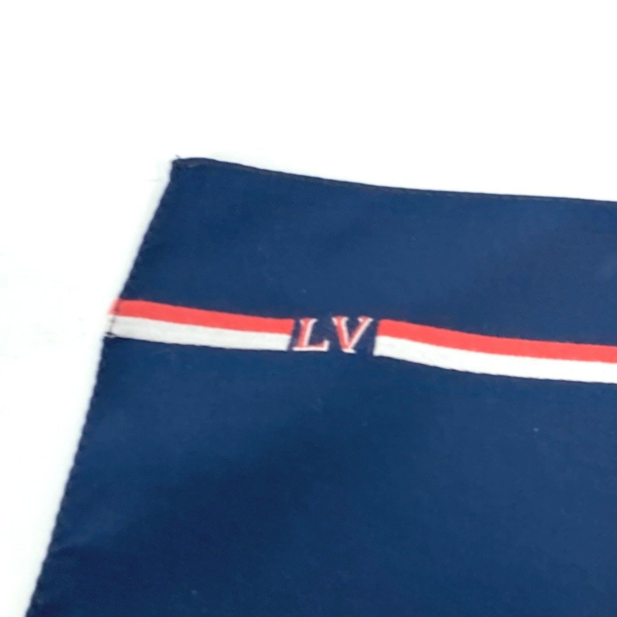 Louis Vuitton LOUIS VUITTON M70220 Pochette LV Ruban Handkerchief & Tie Set Pocket Square Silk Cotton Men's Marine Navy Size ONE SIZE - 15 Thumbnail