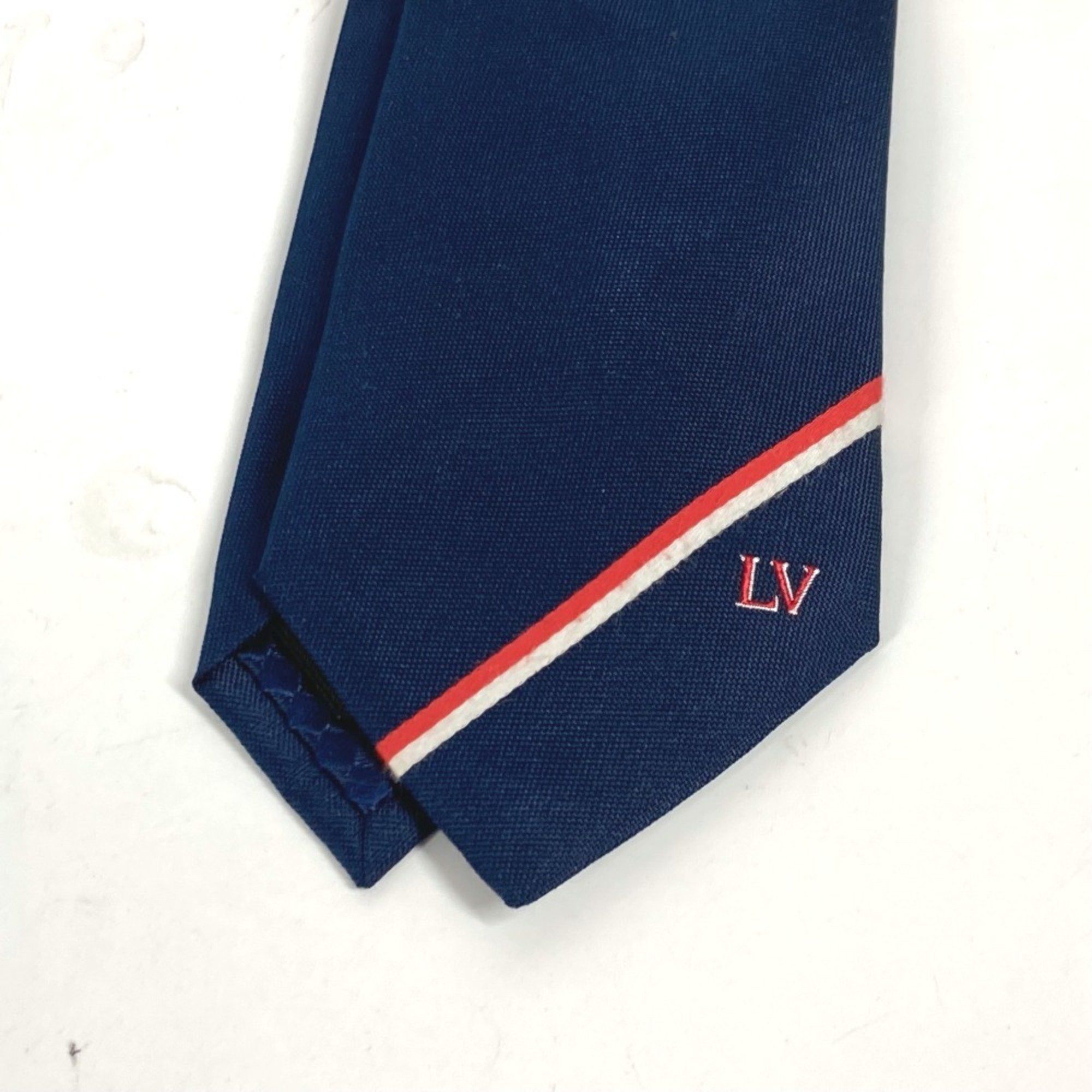 Louis Vuitton LOUIS VUITTON M70220 Pochette LV Ruban Handkerchief & Tie Set Pocket Square Silk Cotton Men's Marine Navy Size ONE SIZE - 3 Thumbnail