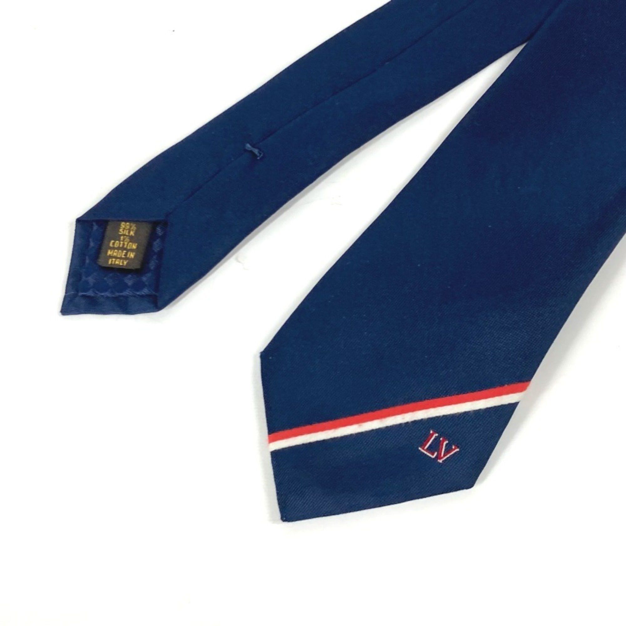 Louis Vuitton LOUIS VUITTON M70220 Pochette LV Ruban Handkerchief & Tie Set Pocket Square Silk Cotton Men's Marine Navy Size ONE SIZE - 11 Thumbnail