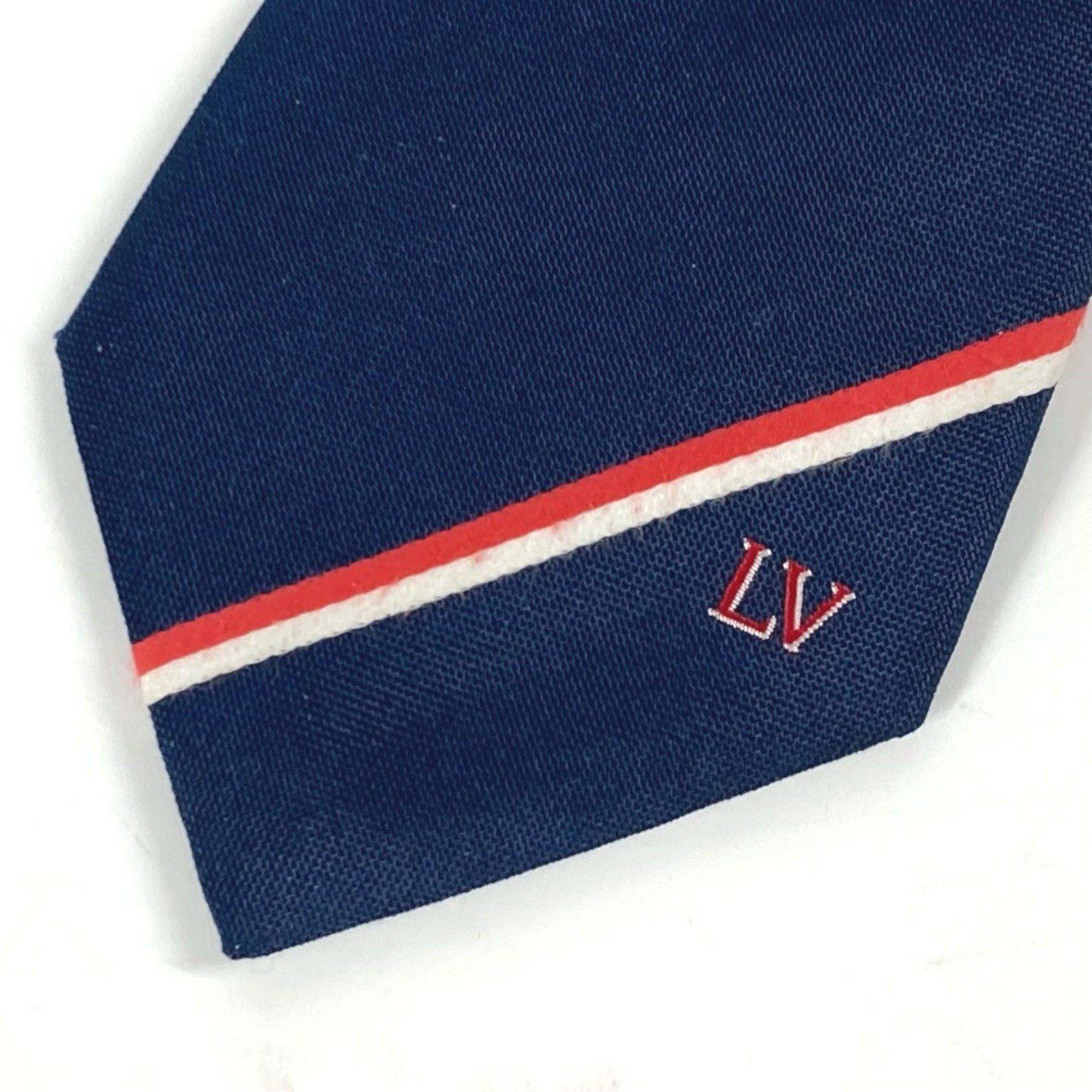 Louis Vuitton LOUIS VUITTON M70220 Pochette LV Ruban Handkerchief & Tie Set Pocket Square Silk Cotton Men's Marine Navy Size ONE SIZE - 12 Thumbnail