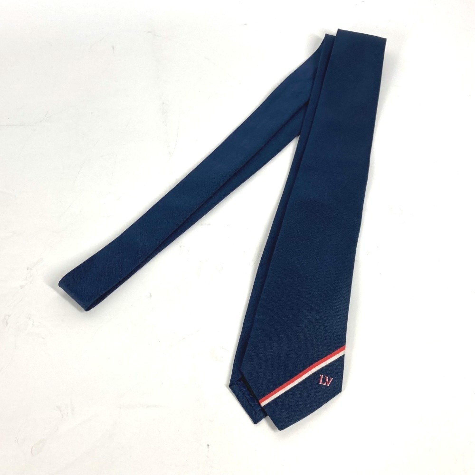 Louis Vuitton LOUIS VUITTON M70220 Pochette LV Ruban Handkerchief & Tie Set Pocket Square Silk Cotton Men's Marine Navy Size ONE SIZE - 2 Thumbnail