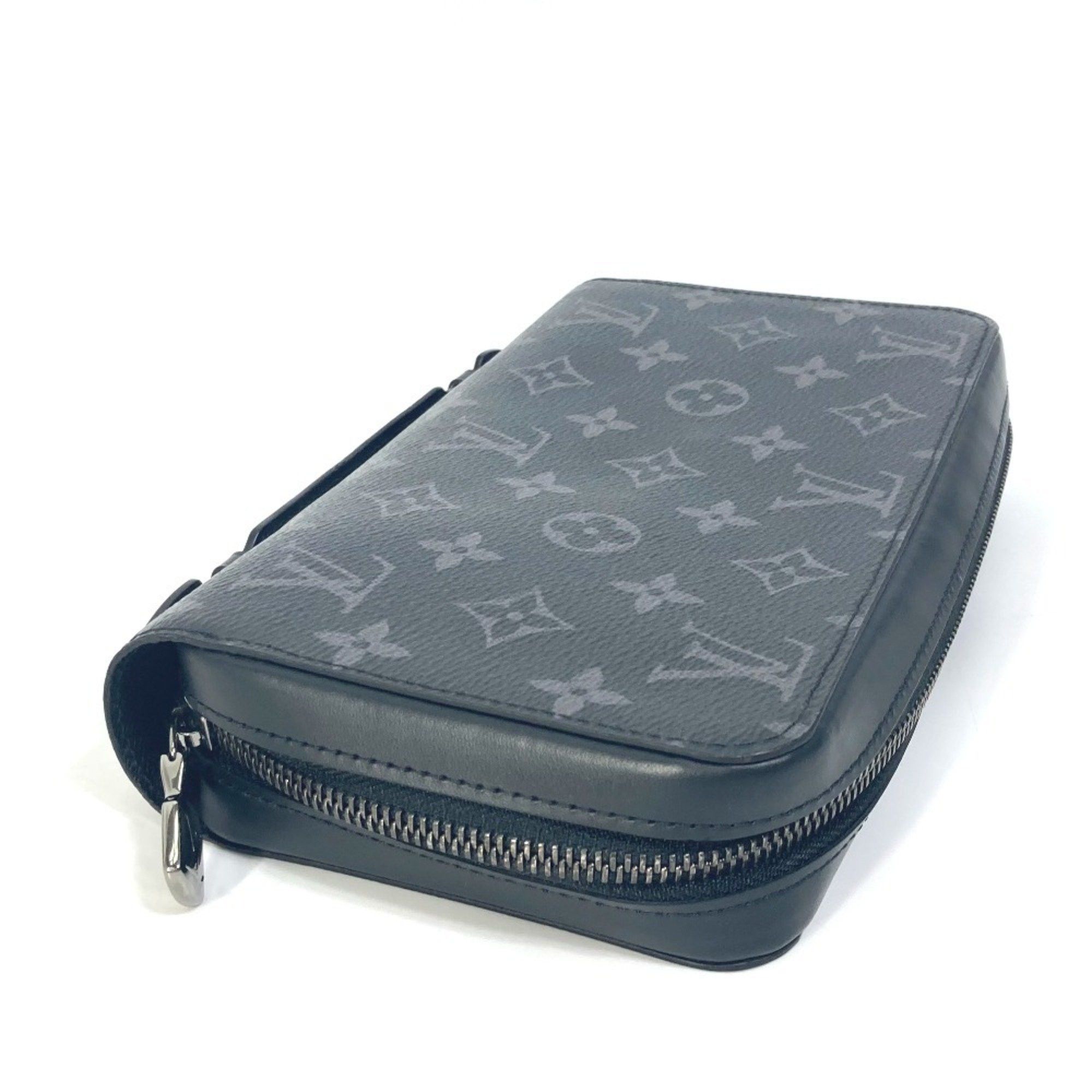 Louis Vuitton LOUIS VUITTON M61698 Monogram Eclipse Zippy XL Travel Case Round Long Wallet Canvas Men's Black Size ONE SIZE - 3 Thumbnail