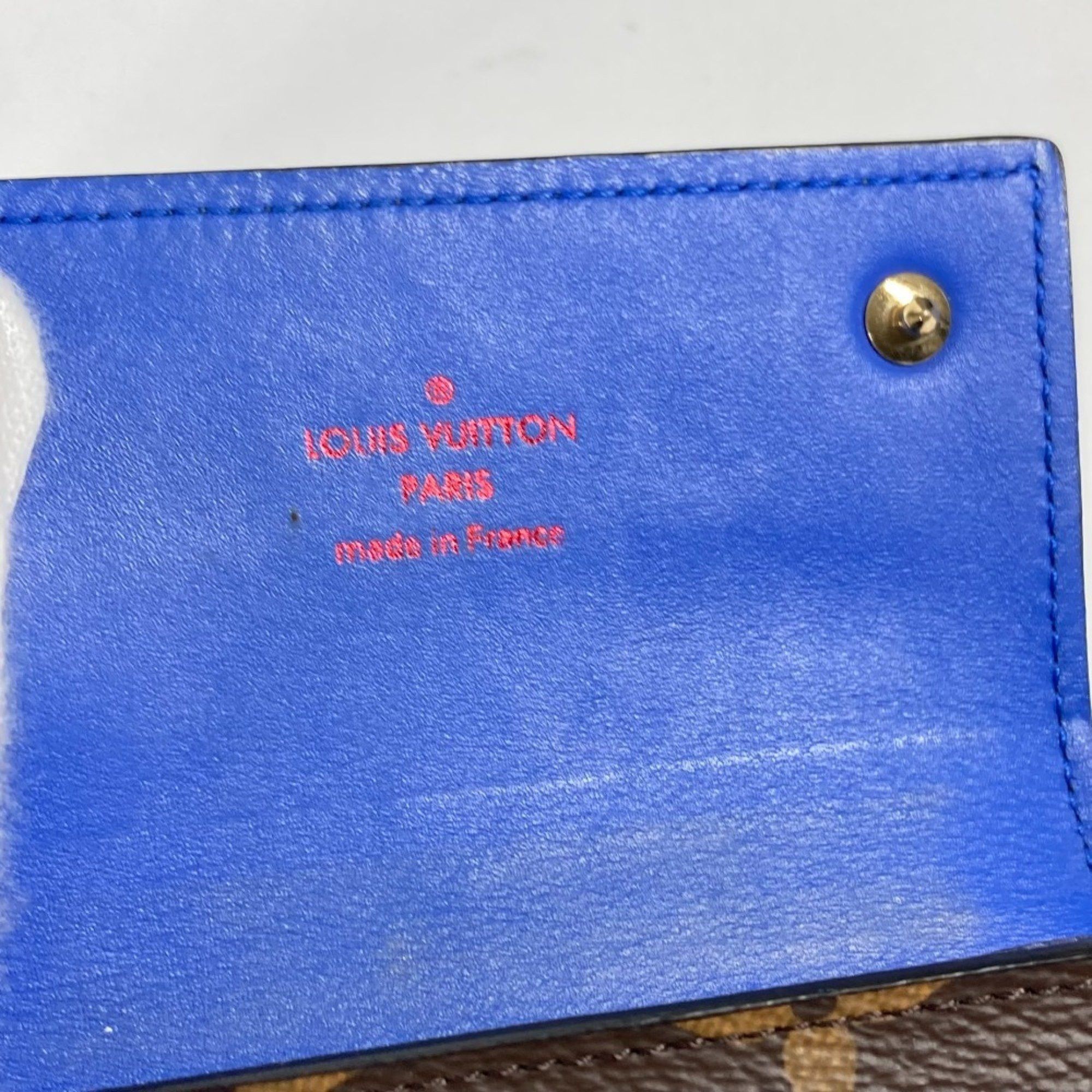 Louis Vuitton LOUIS VUITTON M63041 Monogram & Taiga Compact Wallet Bi-fold Canvas Men's Brown Size ONE SIZE - 9 Thumbnail
