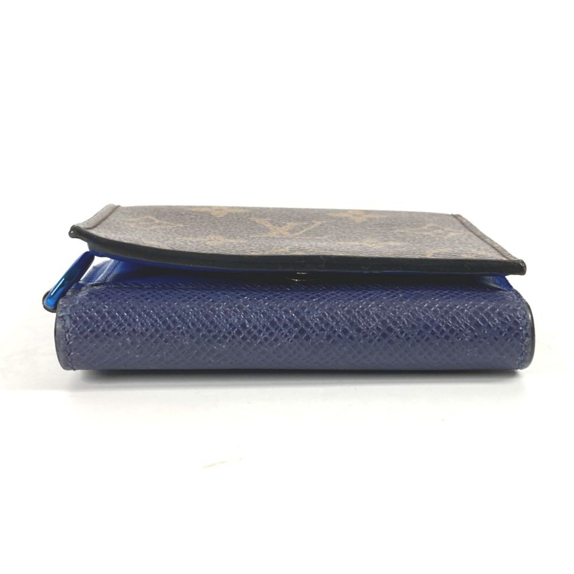 Louis Vuitton LOUIS VUITTON M63041 Monogram & Taiga Compact Wallet Bi-fold Canvas Men's Brown Size ONE SIZE - 5 Thumbnail