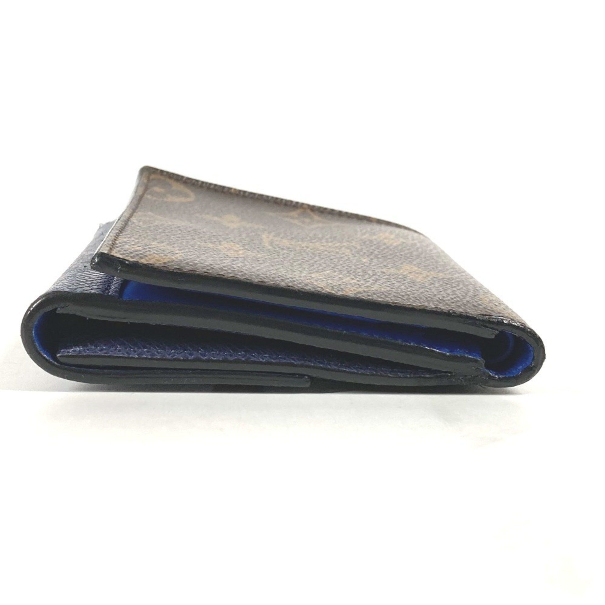 Louis Vuitton LOUIS VUITTON M63041 Monogram & Taiga Compact Wallet Bi-fold Canvas Men's Brown Size ONE SIZE - 3 Thumbnail