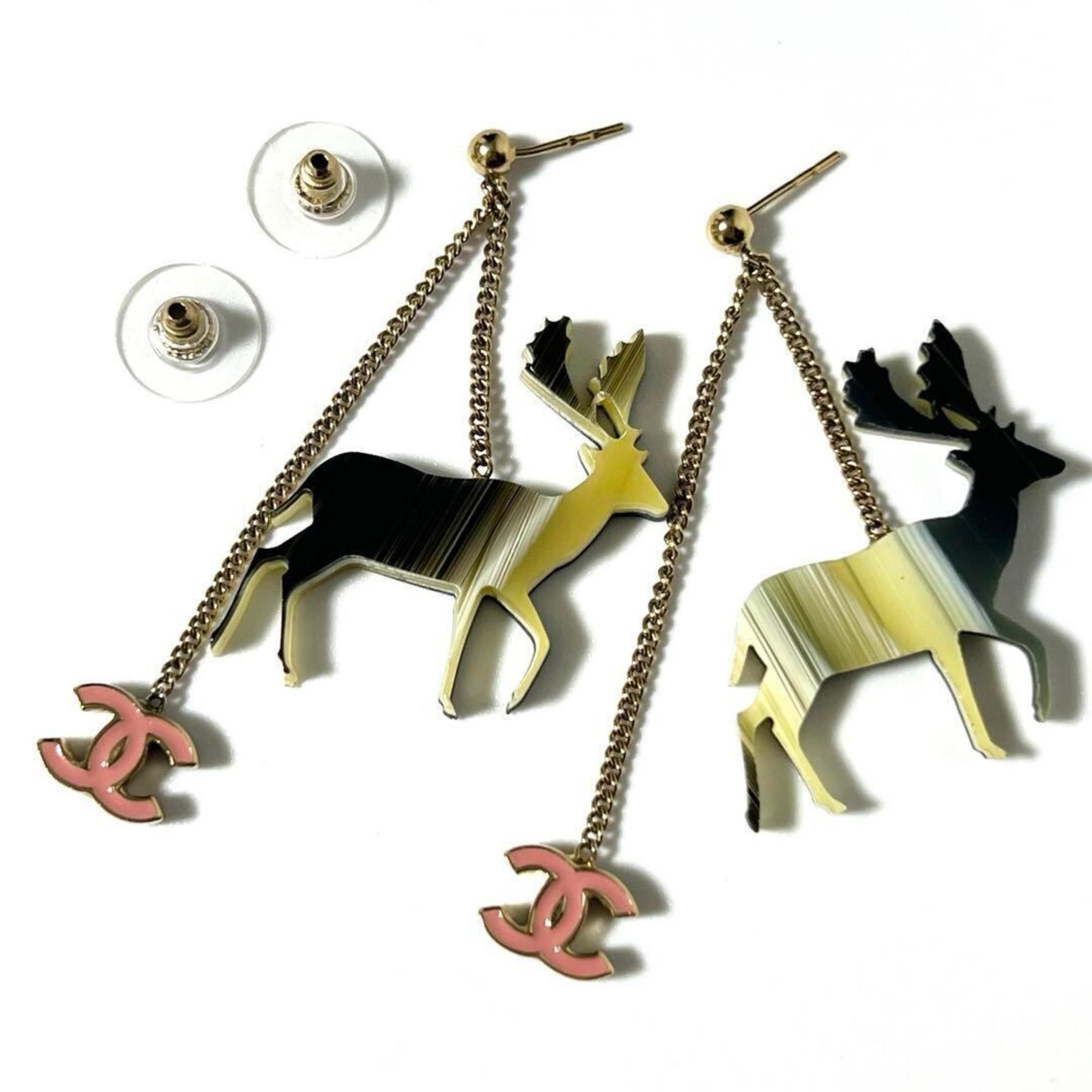Chanel CHANEL Women's Chain Drop Earrings Reindeer Size ONE SIZE - 2 Thumbnail